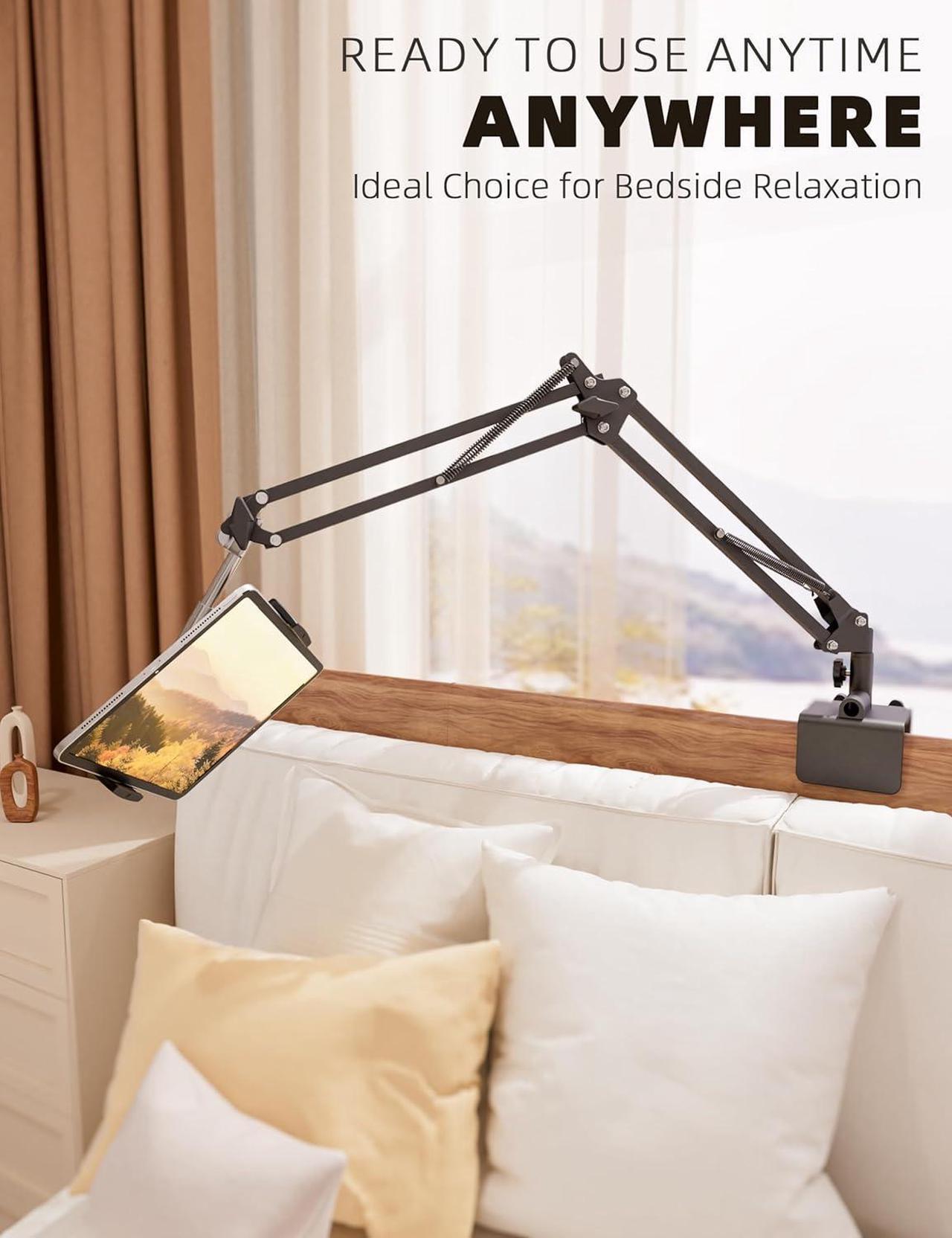 Alt view image 6 of 7 - Tablet Holder for Kindle Holder Reading Accessories in Bed Desk for iPad Kindle Stand Tablet Stand Compatible with Kindle Paperwhite Colorsoft iPad iPhone Tablets Devices (4.7-11)