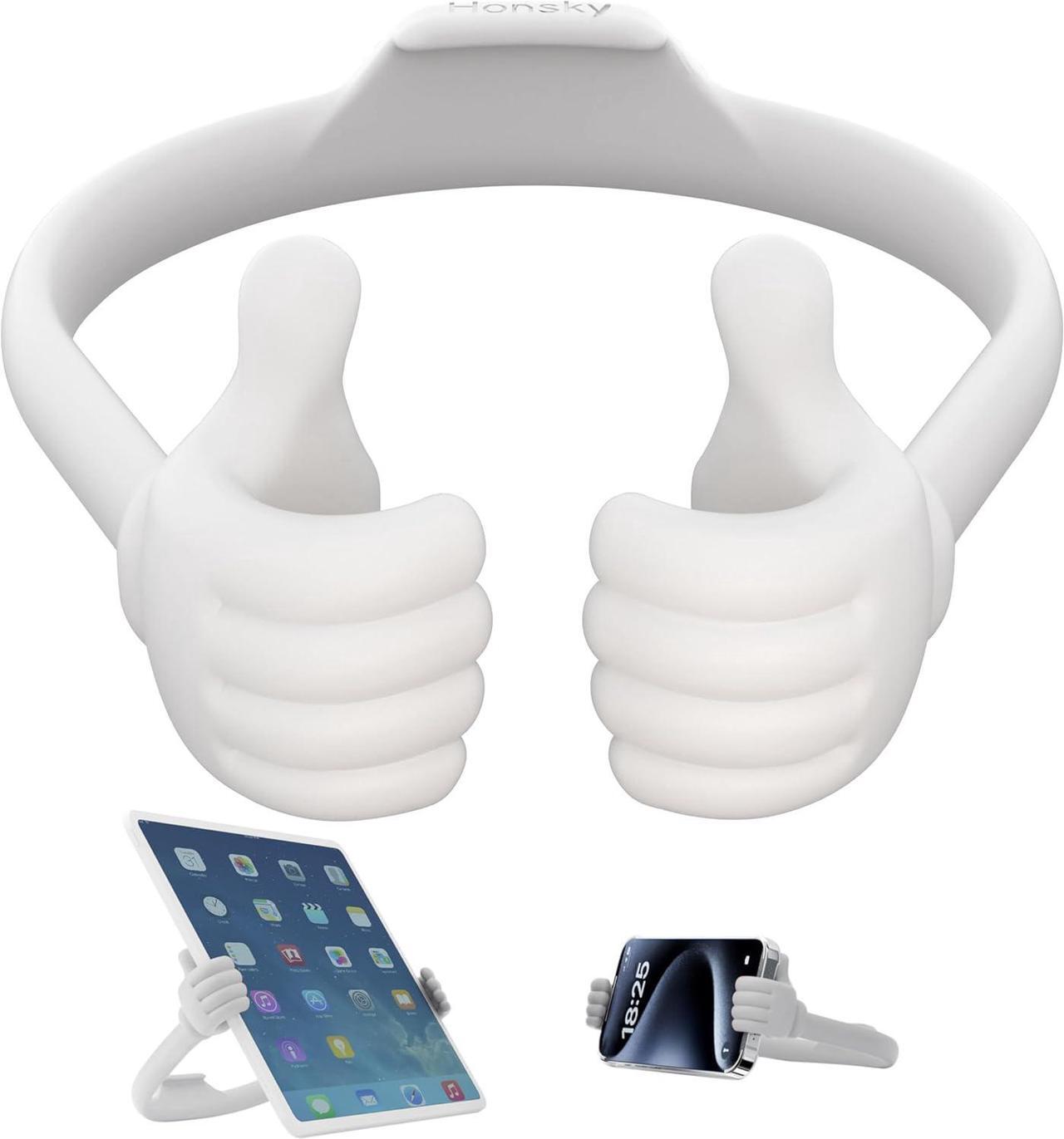 Main image of Thumbs Up Tablet Stand Portable Monitor Stand Holder for Desktop Tablet Display Stands Holder Stand for Desk Universal Cute White