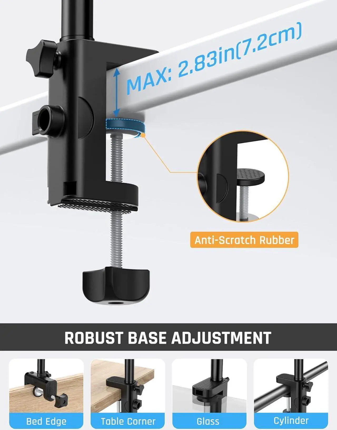 Alt view image 6 of 7 - Adjustable Tablet Holder Tablet Stand for Bed Tablet Holder Bed Tablet Stand 360°Rotatable Overhead Tablet Holder Tablet Mount for iPad Pro/ Mini/ Air/iPhone/ Kindle/Switch All 4.7 - 12.9 Inch Devices