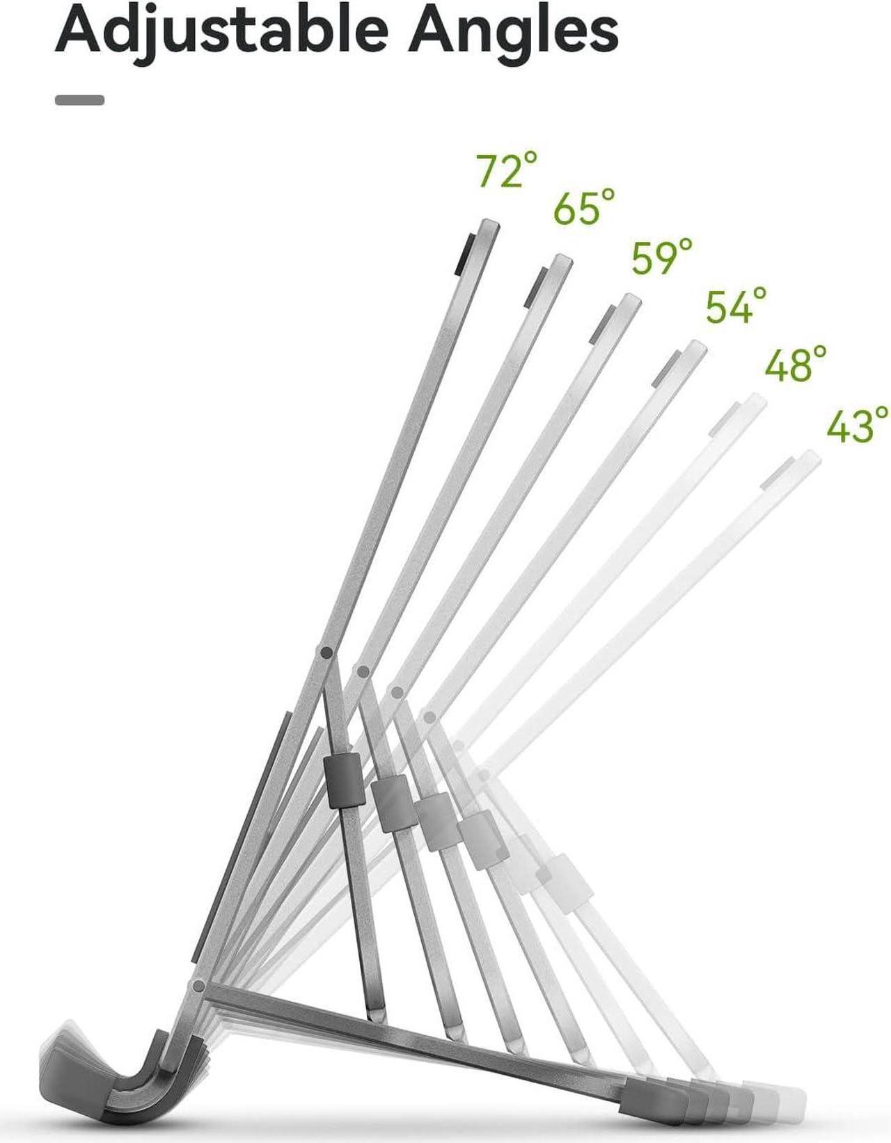 Alt view image 3 of 7 - Tablet Stand Holder Adjustable PR114 Portable Monitor Desktop Stand with 6 Viewing Angles Compatible for iPad Mini Air Pro Series iPhones kindles