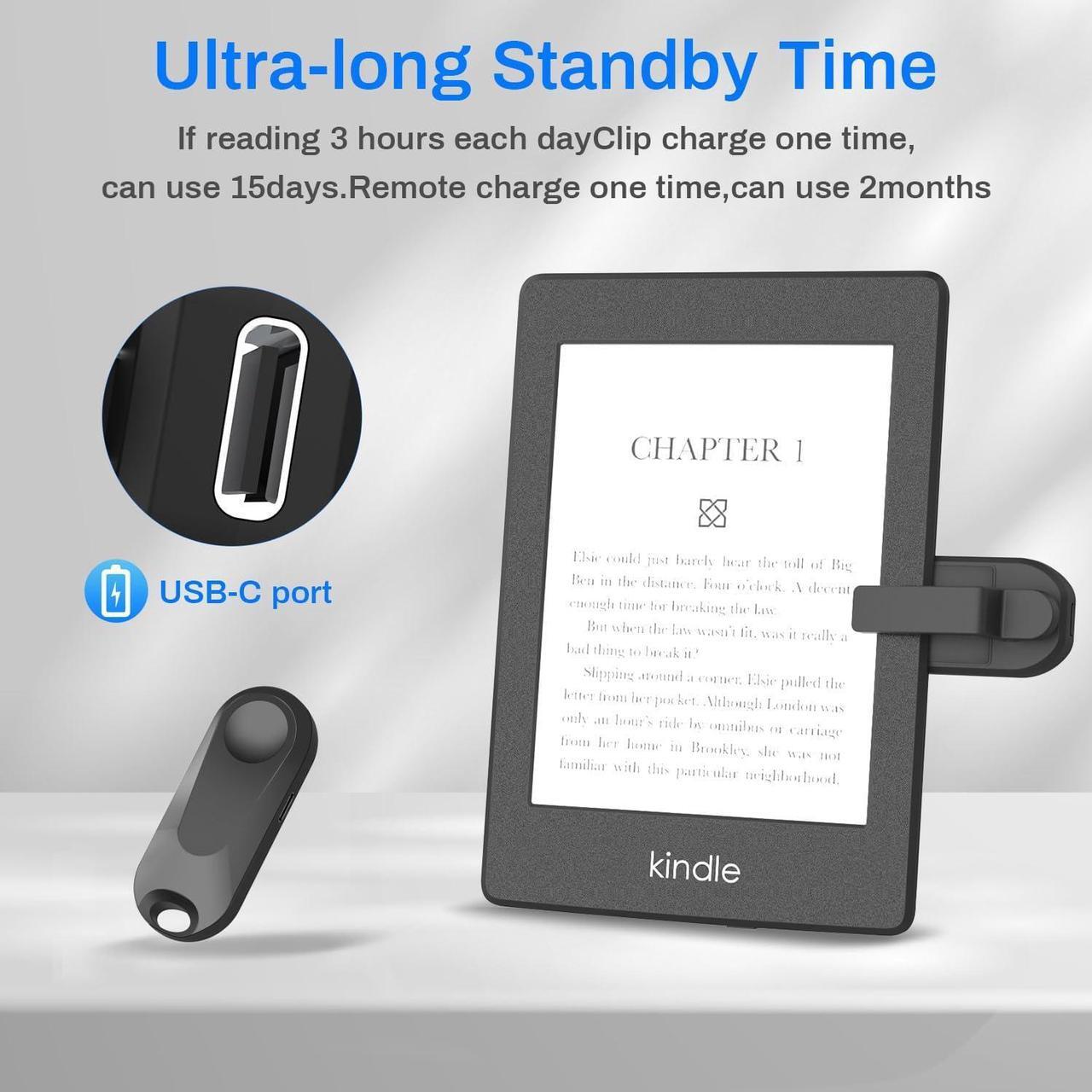 Alt view image 2 of 7 - Page Turner Remote with Stand for Kindle Clicker Page Turner for Kindle Paperwhite Kobo eReaders Reading Accessories and Non-Bluetooth Touchable Devices