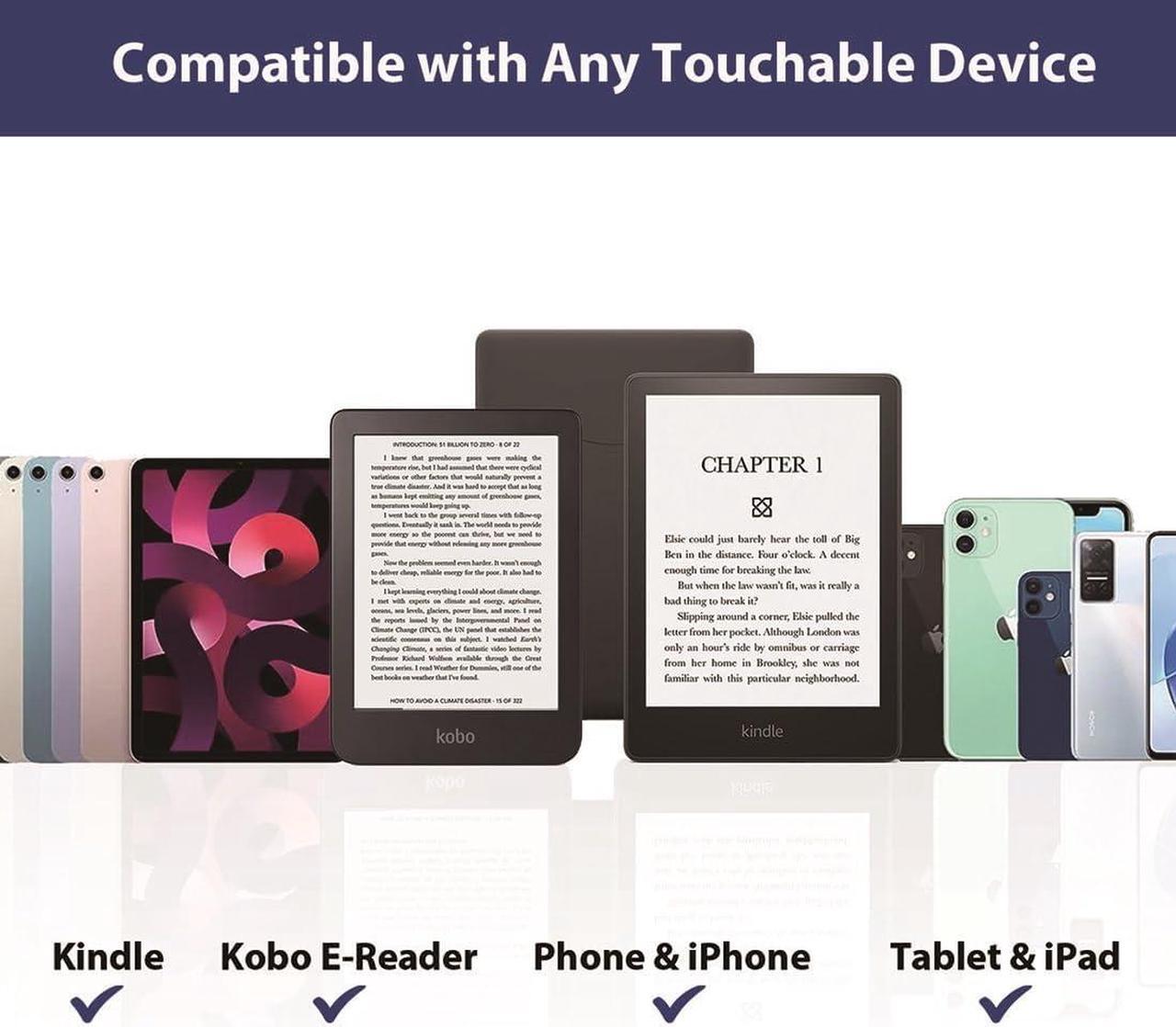 Alt view image 6 of 7 - Page Turner Remote with Stand for Kindle Clicker Page Turner for Kindle Paperwhite Kobo eReaders Reading Accessories and Non-Bluetooth Touchable Devices