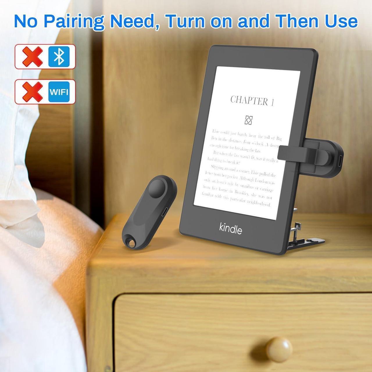 Alt view image 4 of 7 - Page Turner Remote with Stand for Kindle Clicker Page Turner for Kindle Paperwhite Kobo eReaders Reading Accessories and Non-Bluetooth Touchable Devices