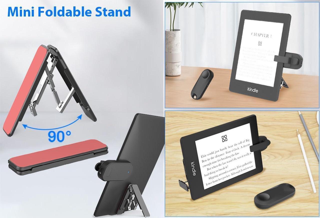 Alt view image 7 of 7 - Page Turner Remote with Stand for Kindle Clicker Page Turner for Kindle Paperwhite Kobo eReaders Reading Accessories and Non-Bluetooth Touchable Devices