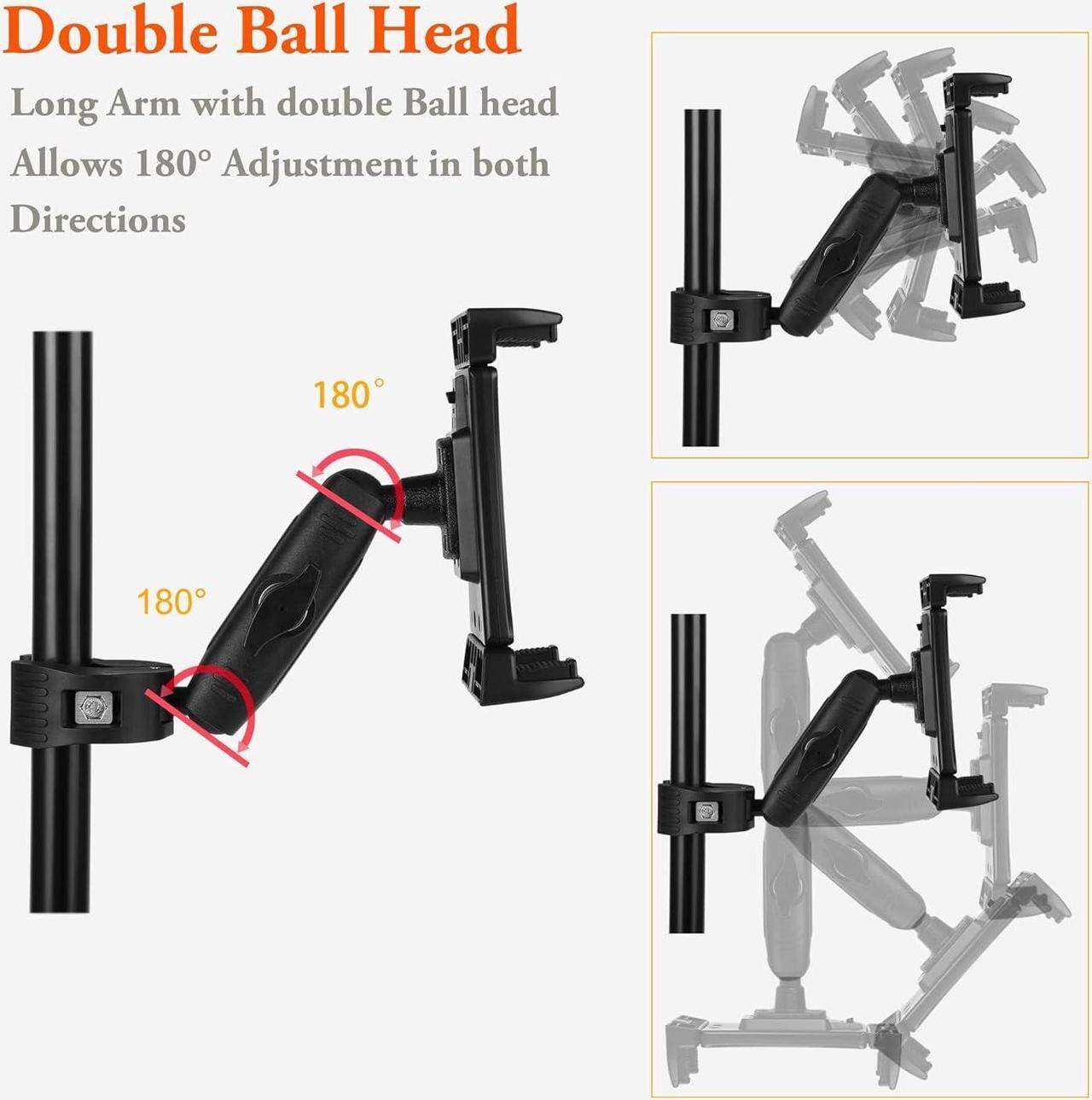 Alt view image 2 of 7 - Ipad Holder for Mic Stand Tablet Phone Holder Micophone Music Stand Mount Adjustable Rotatabe with Super Handle Clamp for iPad Pro 12.9 Air Mini Android 4 to 13.5inch iPhones and Tablets