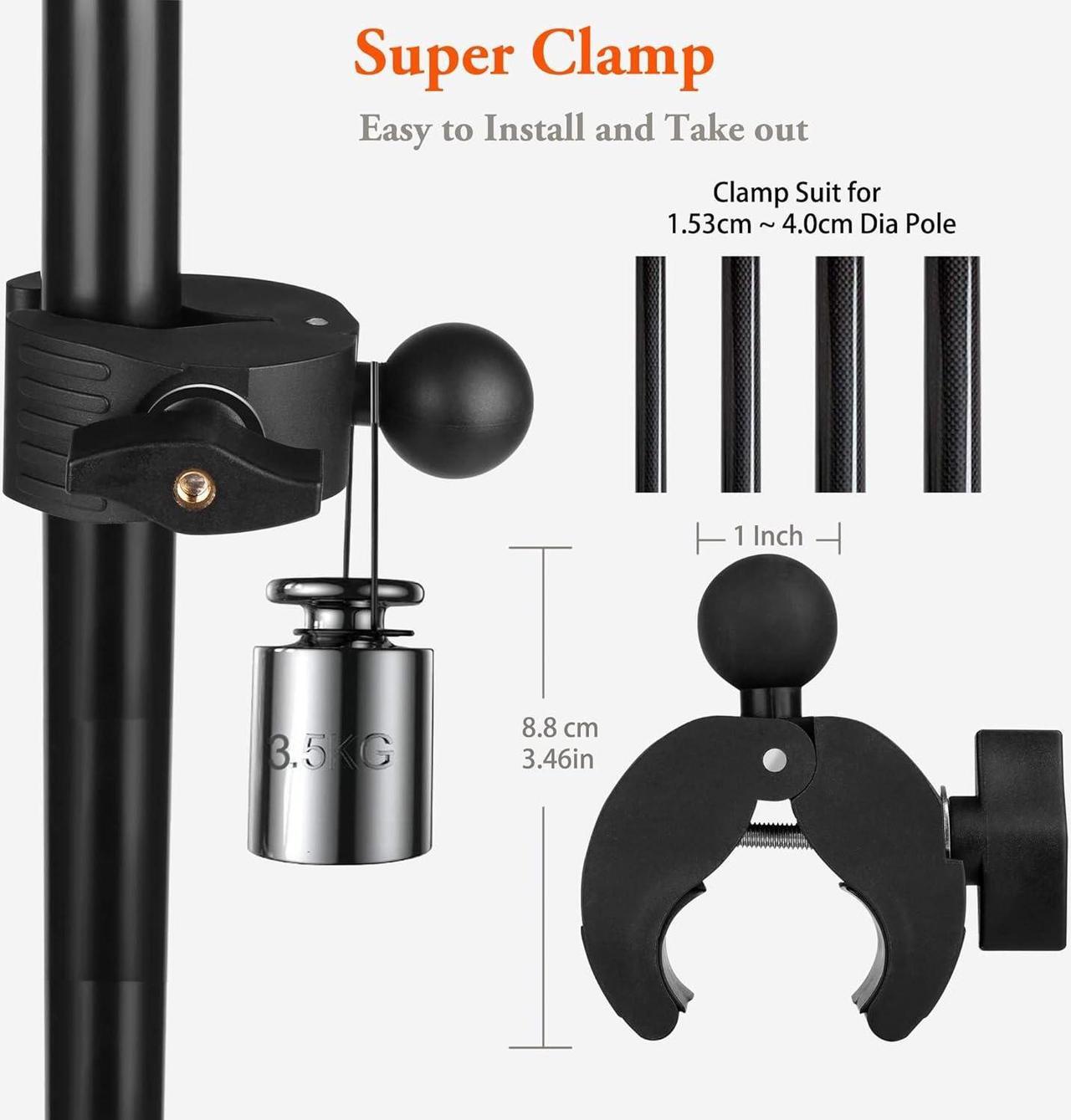 Alt view image 5 of 7 - Ipad Holder for Mic Stand Tablet Phone Holder Micophone Music Stand Mount Adjustable Rotatabe with Super Handle Clamp for iPad Pro 12.9 Air Mini Android 4 to 13.5inch iPhones and Tablets