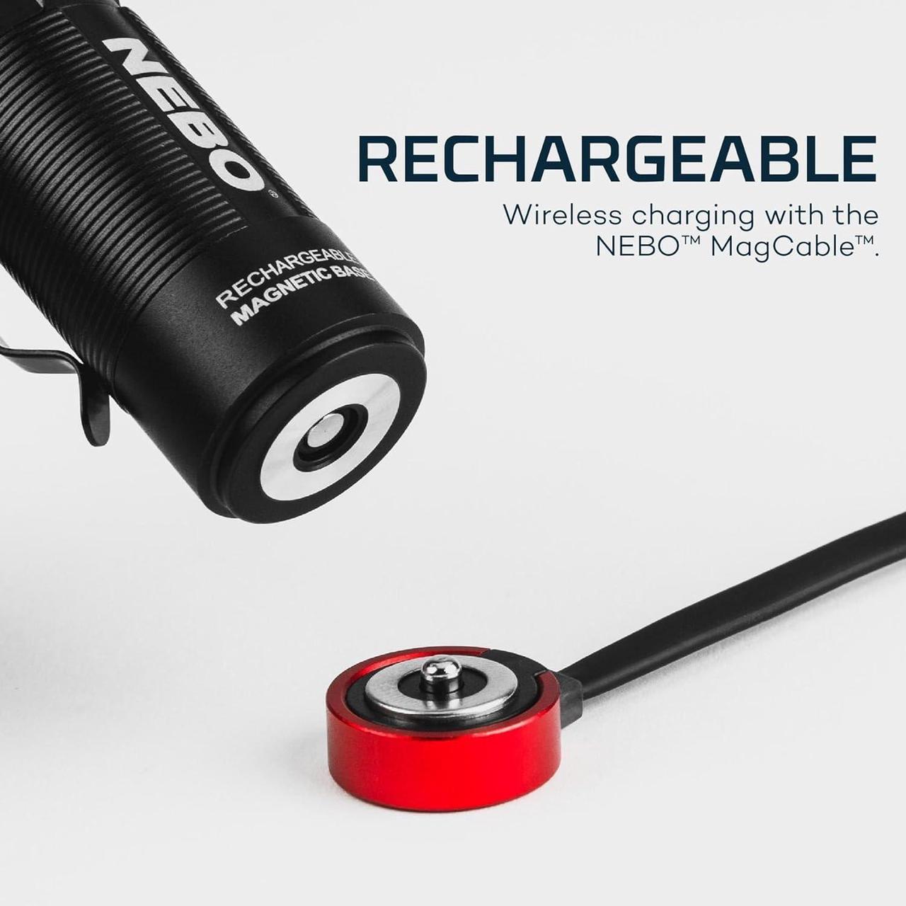 Alt view image 5 of 6 - SWYVEL 1000 Lumen USB Wireless Rechargeable Aluminum Flashlight: Compact 90 Degree Rotating Swivel Head Work Light 5 Light Modes Pocket Clip Magnetic Base for Hands-Free Lighting -Black