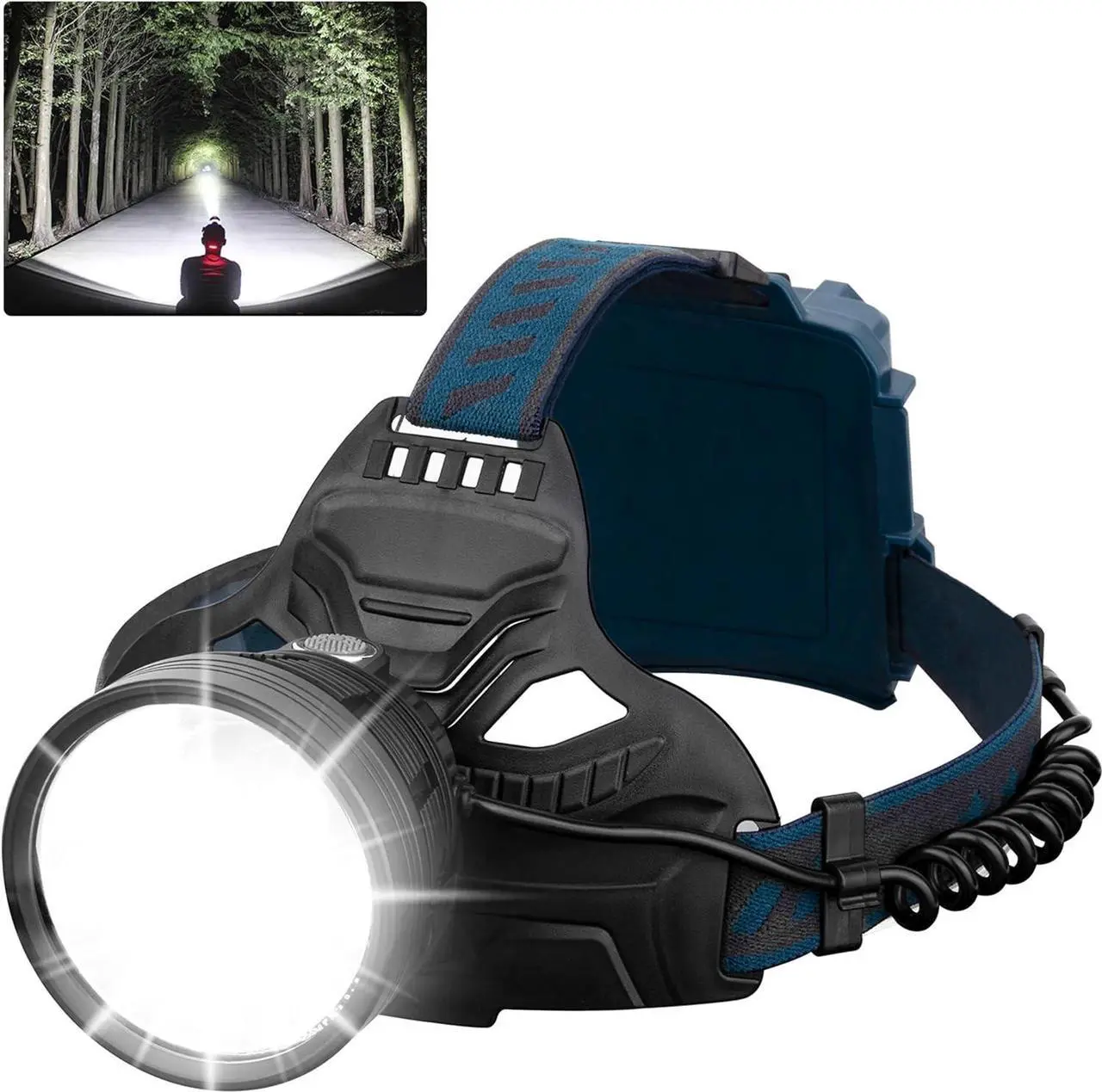 Main image of LED Rechargeable Headlamps for Adults 90000 Lumen Super Bright Headlamp Flashlight 90°Adjustable 4 Modes IPX5 Waterproof USB Rechargeable Head Lamp for Camping Running Hunting Cycling Climbing Hiking