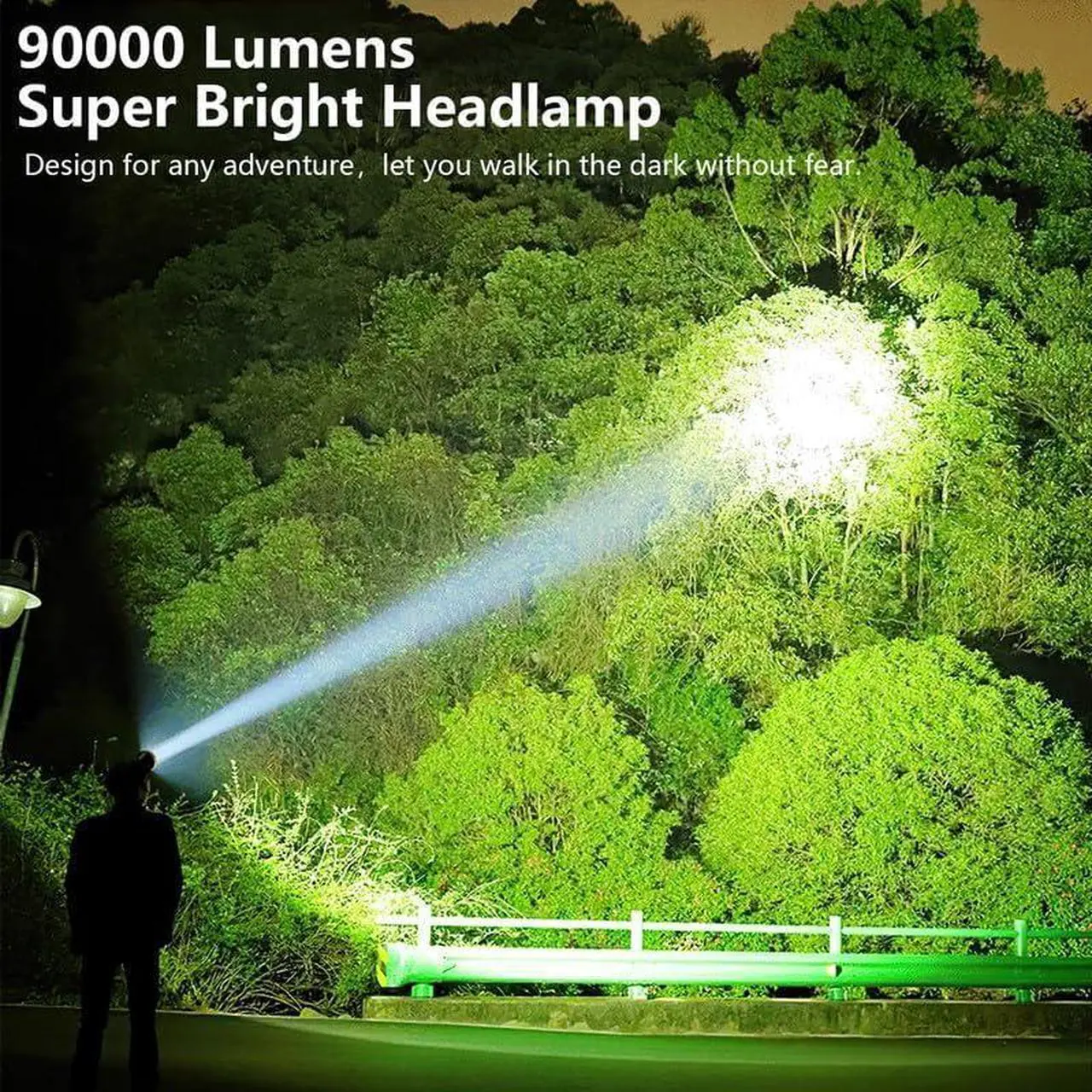 Alt view image 2 of 7 - LED Rechargeable Headlamps for Adults 90000 Lumen Super Bright Headlamp Flashlight 90°Adjustable 4 Modes IPX5 Waterproof USB Rechargeable Head Lamp for Camping Running Hunting Cycling Climbing Hiking