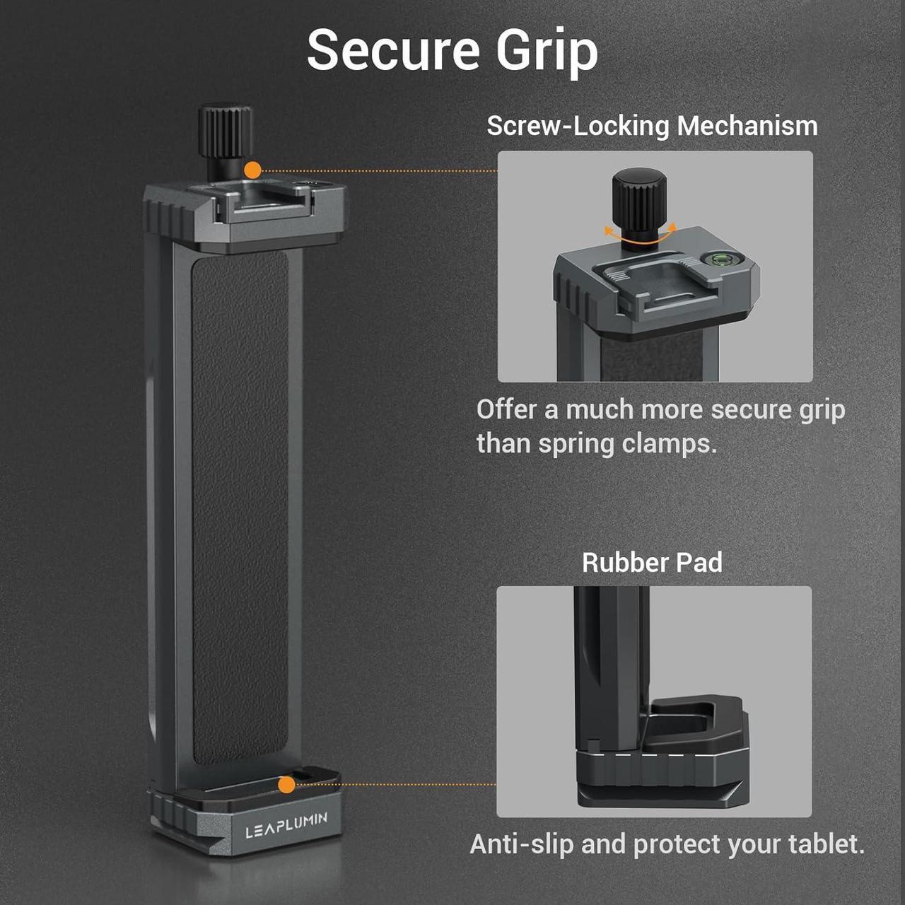 Alt view image 3 of 7 - Tripod Mount Adapter for iPad Aluminum Tripod Mount Holder for Tablet Tablet Tripod Mount with 1/4 Screw Universal Tripod Mount for iPad Mini Compatible with 4.7-12.9 Most Tablet