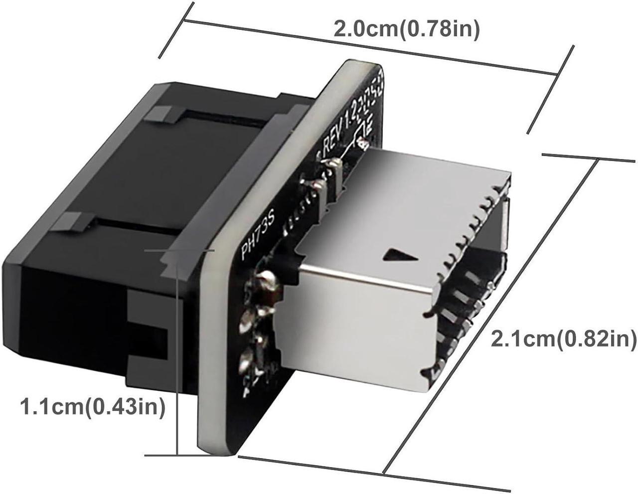 Alt view image 5 of 6 - USB 3.2 Gen 1 to USB 3.2 Gen 2 Header Adapter USB 3.1 Type-E Key-A to USB 3.0 20 Pin Header Converter for Type C Motherboard (Vertical Type)