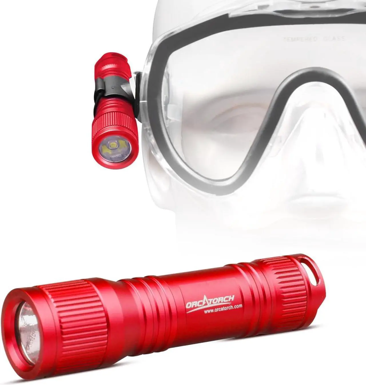 Main image of D560 Mini Scuba Dive Light Headlamp 650 Lumen Mask Diving Flashlight with 360° Rotatable Mask Clip Underwater 150m Backup Headlight with Rotary Switch (Not Included Snorkel Mask) (Red)
