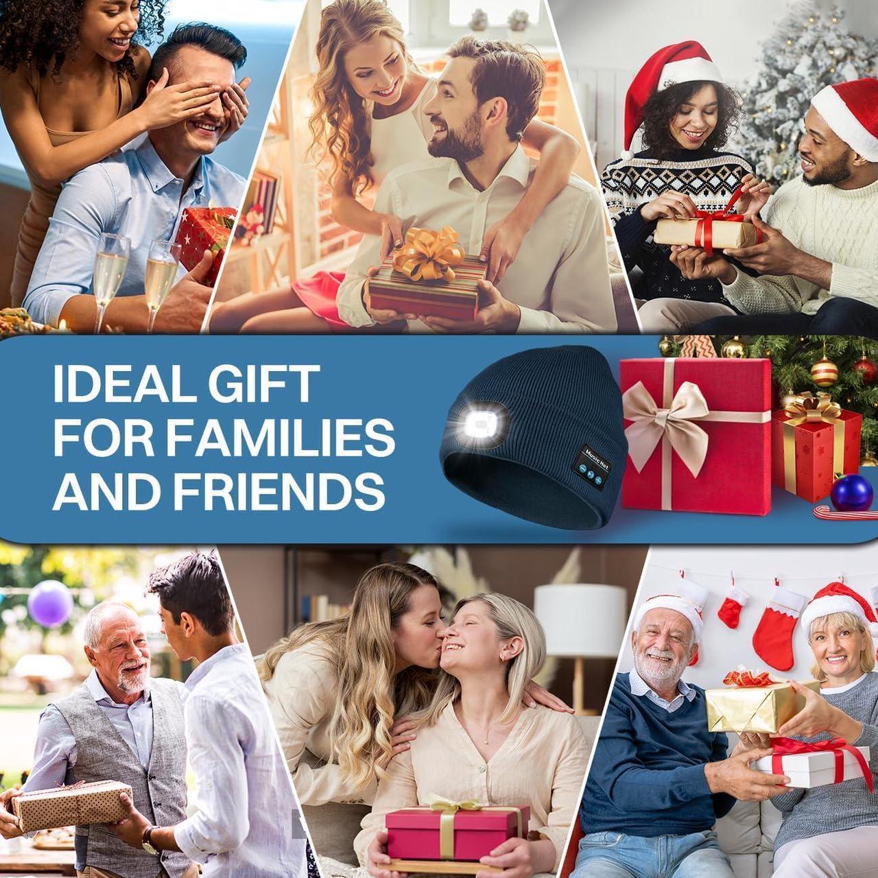 Alt view image 7 of 7 - Bluetooth Beanie Hat with Light Headlamp Cap with Headphones and Built-in Speaker Mic Gifts for Men Women Teen