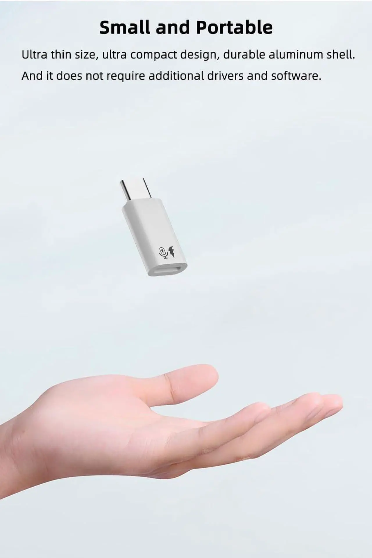 Alt view image 6 of 6 - 2 Pack USB C to Lavalier Microphone Adapter Type C Male Converter for iPhone Wireless Lavalier Microphone iPhone 16/15 Series iPad Air/Pro Not for Headphone and Data