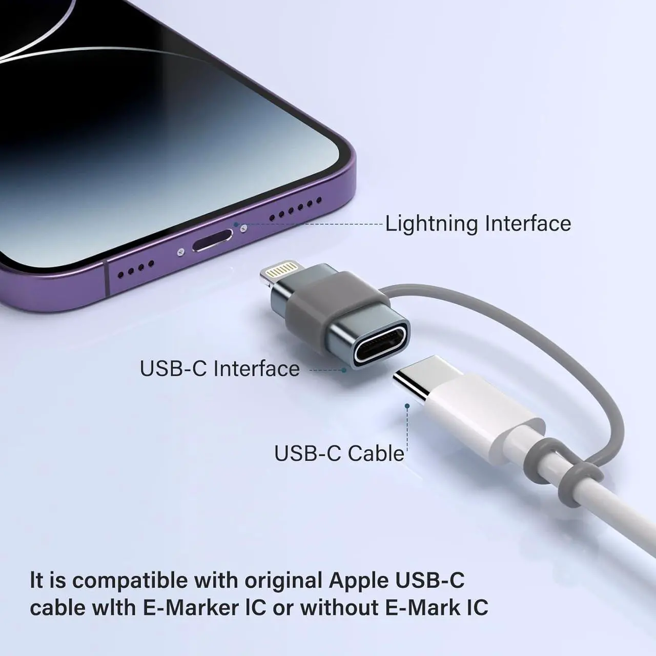 Alt view image 4 of 7 - USB C Type C to Lightning Adapter 4 Pack 1.8-2.2A 15W Fast Charging Support Data Sync Lightning to USB Type C Cable Adapter for iPhone/iPad/for Airpods with Anti-Lost Loop Not for Audio/OTG