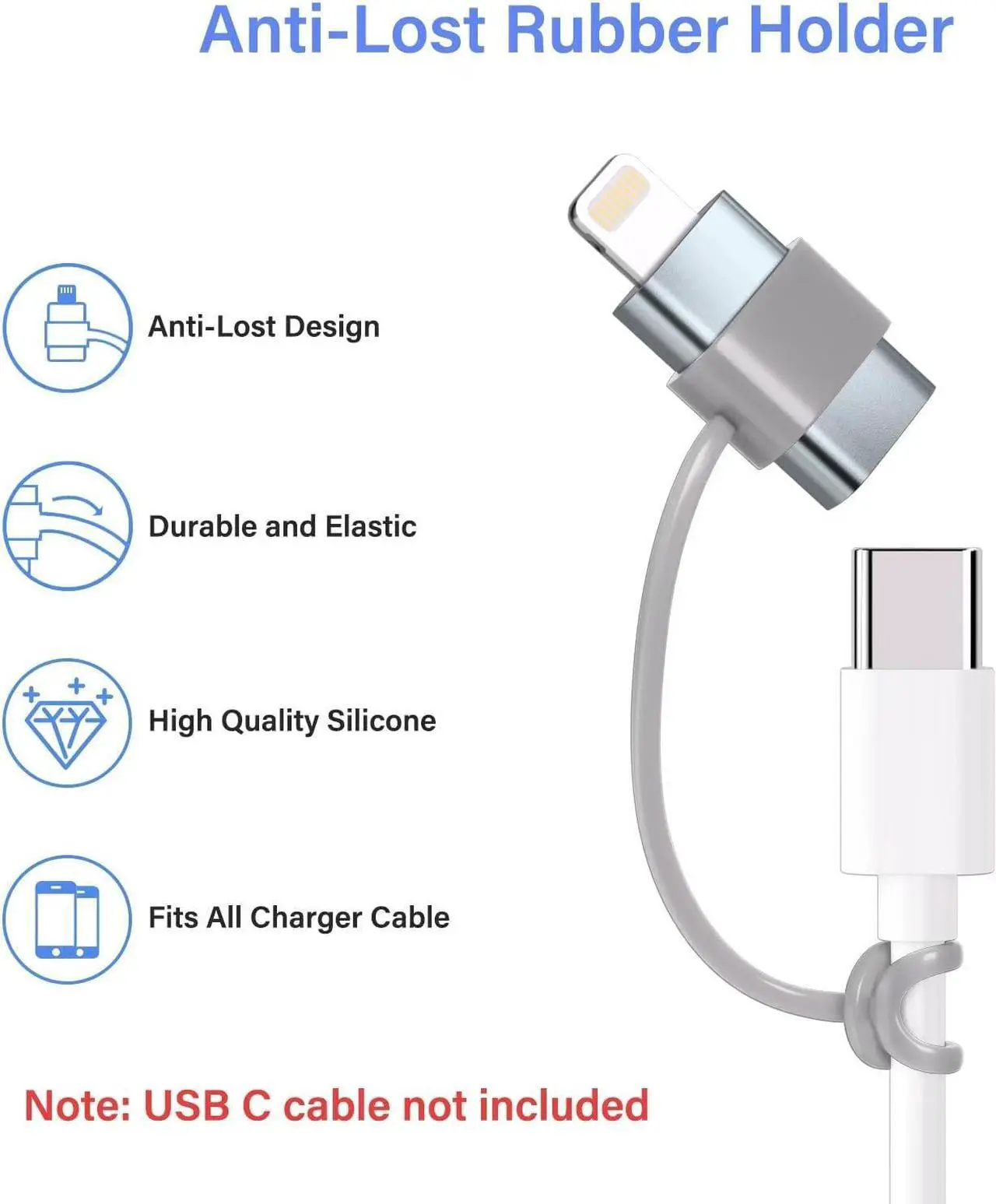 Alt view image 7 of 7 - USB C Type C to Lightning Adapter 4 Pack 1.8-2.2A 15W Fast Charging Support Data Sync Lightning to USB Type C Cable Adapter for iPhone/iPad/for Airpods with Anti-Lost Loop Not for Audio/OTG