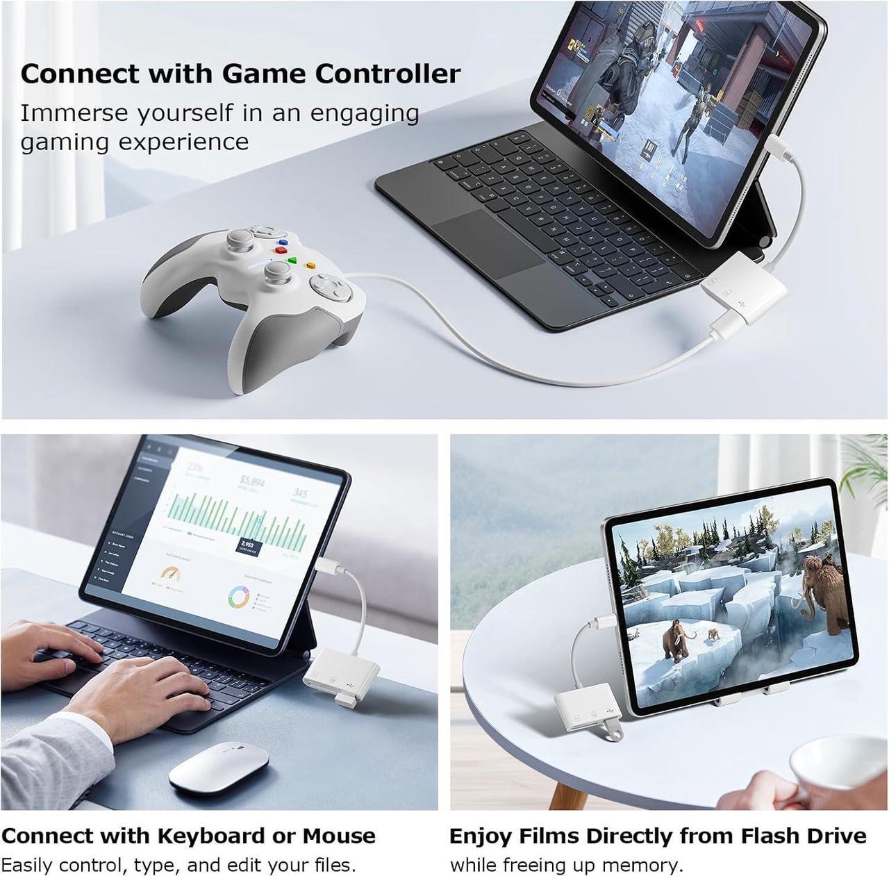 Alt view image 6 of 7 - 2-in-1 Micro USB to USB Adapter (OTG Cable + Power Cable) for Fire Stick PlayStation Classic and More - 2 Pack