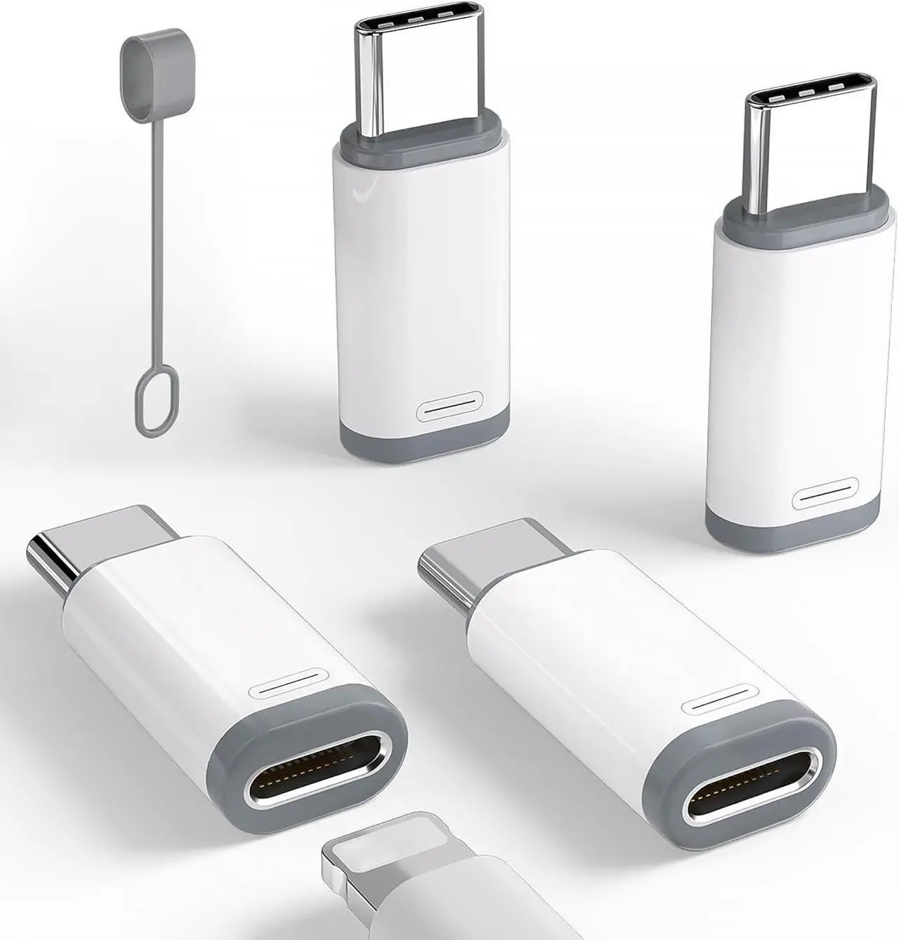 Main image of 4 Pack Lightning to USB C Adapter for iPhone 15/16/16 Pro Max/Plus  S24 Support Charging & Data Transfer Type C Charger Connector Cable Lightning Female to USB C Male Adapter Not for Audio