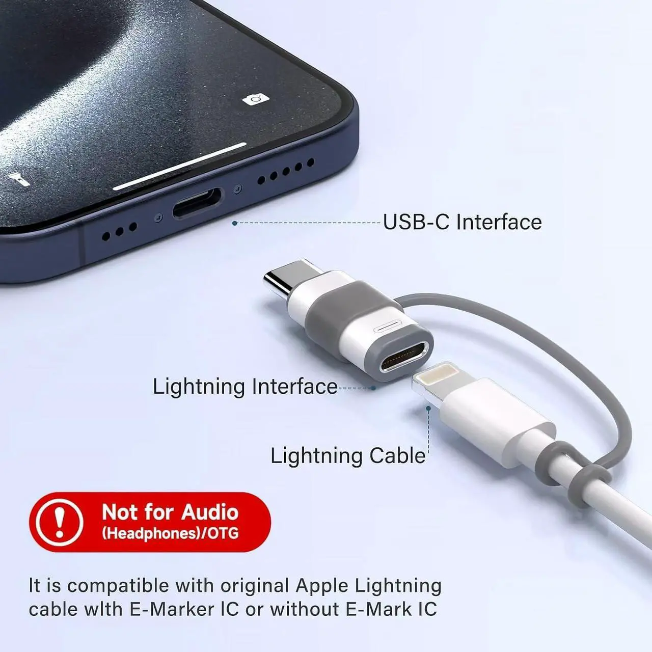 Alt view image 3 of 7 - 4 Pack Lightning to USB C Adapter for iPhone 15/16/16 Pro Max/Plus  S24 Support Charging & Data Transfer Type C Charger Connector Cable Lightning Female to USB C Male Adapter Not for Audio
