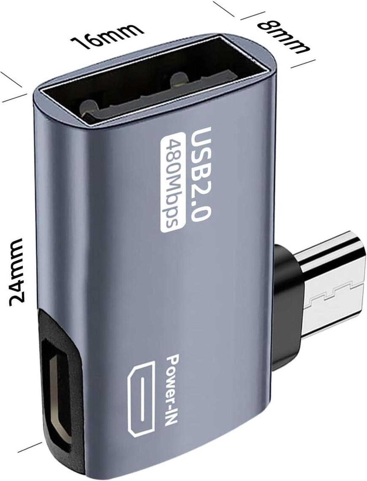 Alt view image 6 of 6 - 2 Pack OTG Cable Adapter for Fire TV Stick 4K 90 Degree Left and Right Angle Powered Micro USB to USB OTG Adapter for Android Phone Tablet and More Host Devices with Micro USB (Grey)