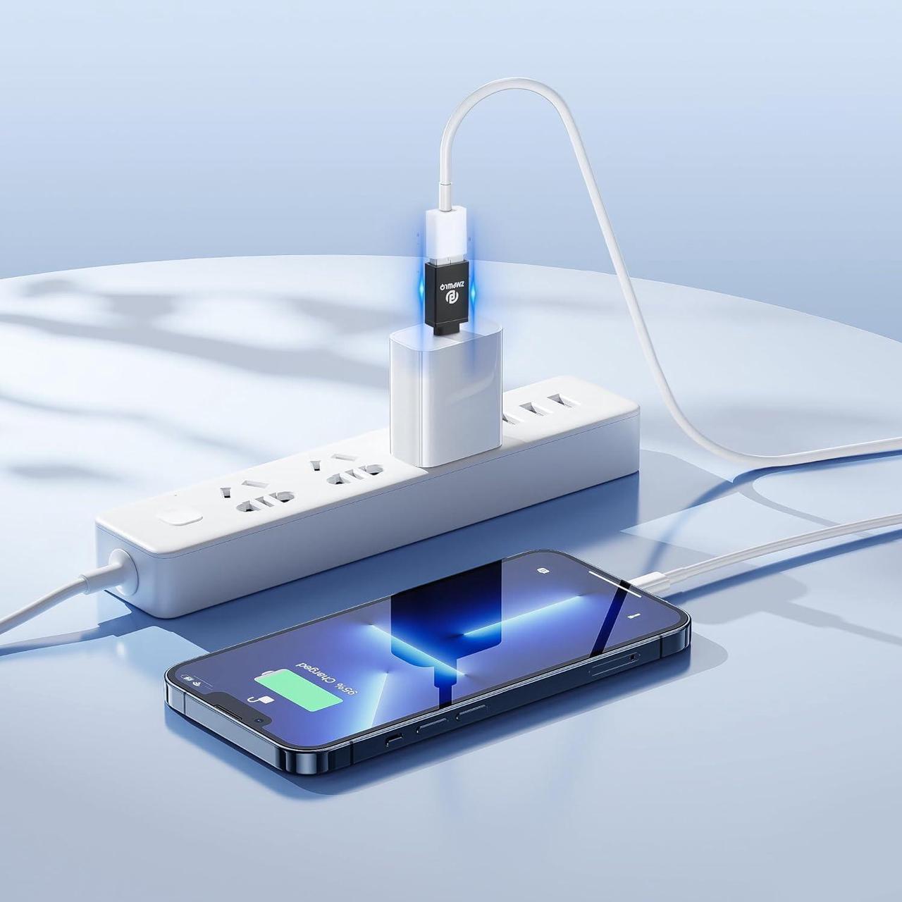 Alt view image 3 of 7 - USB to-USB-C-Adapter 2 Pack USB 3.0 to USB Type C Adapter OTG-Charger-Cable-Converter 5Gbps High-Speed USB 3.0 for iPhone 15 Series iPad Mini Pro MacBook Pro Air Android Phone
