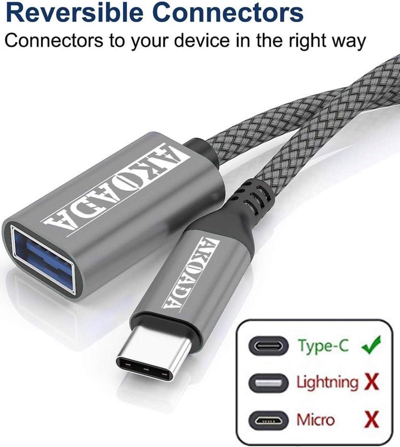 Alt view image 3 of 7 - USB C to USB 3.0 Adapter 5.9ft Type C Male to USB A Female Adapter USB-C to USB Adapter OTG Cable to USB Adapter Compatible with iPhone 16 15 14 13 Plus Pro Max iPad MacBook Pro/Air 2023 Galaxy S24