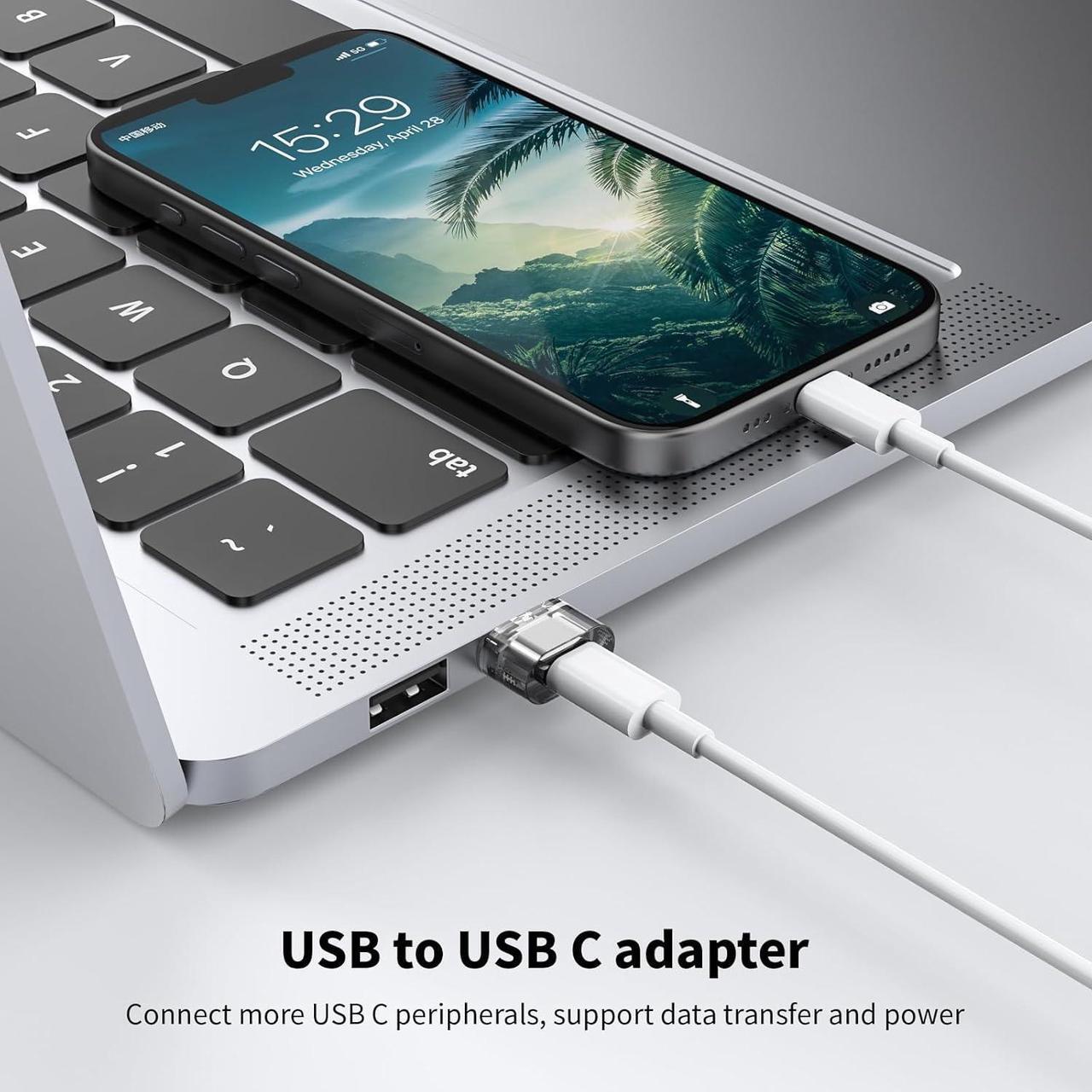 Alt view image 2 of 6 - USB-A to USB-C Adapter 10 Pack USBC Female to A Male OTG Charger USB to USBC Converter for iPhone 15 Plus Pro Max/Apple Watch Ultra iWatch/AirPods/iPad Air/Car/Galaxy S24 S23 S22 Ultra