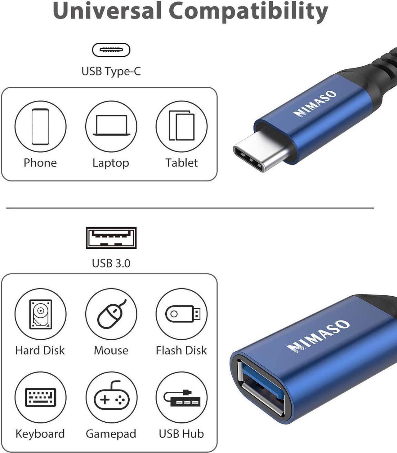 Alt view image 5 of 7 - USB C to USB 3.0 Adapter [2 pack] USB-C to USB Adapter USB Type-C to USB Thunderbolt 3 to USB Adapter OTG Cable for iPhone 15/15 Pro/15 Plus/15 Pro Max Macbook iPad Galaxy Google Pixel and More