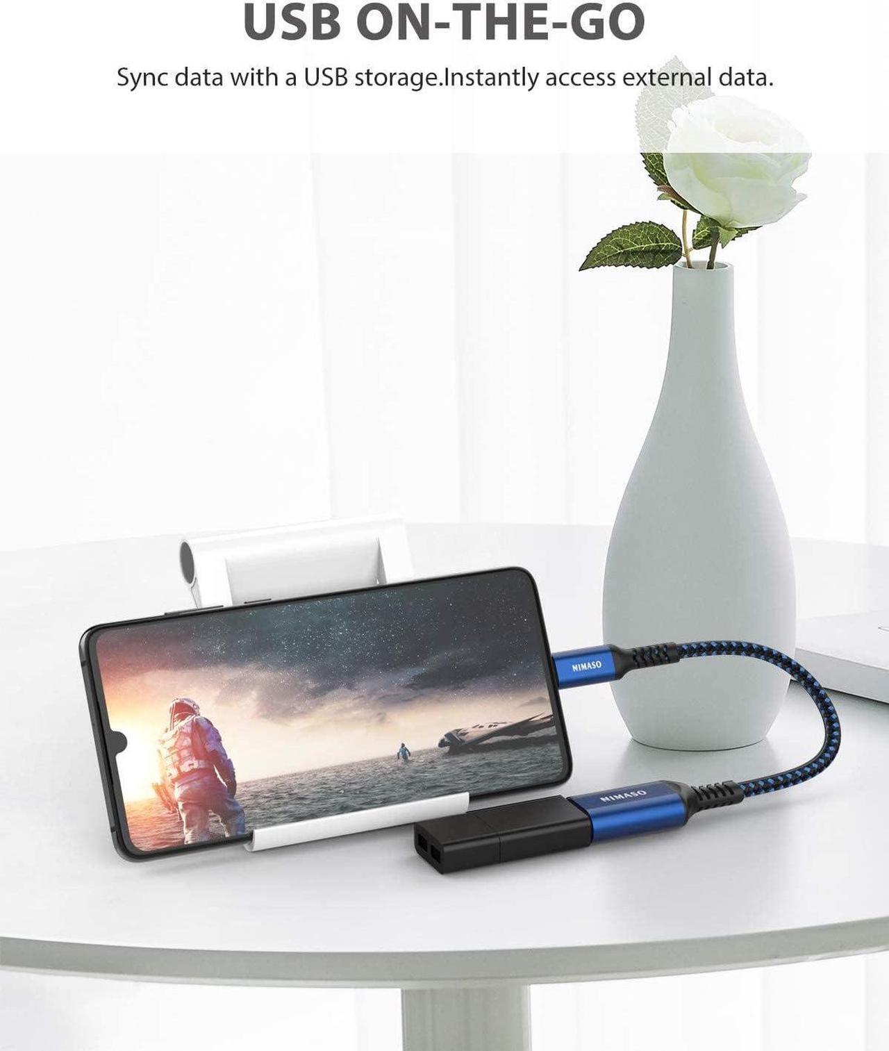 Alt view image 6 of 7 - USB C to USB 3.0 Adapter [2 pack] USB-C to USB Adapter USB Type-C to USB Thunderbolt 3 to USB Adapter OTG Cable for iPhone 15/15 Pro/15 Plus/15 Pro Max Macbook iPad Galaxy Google Pixel and More