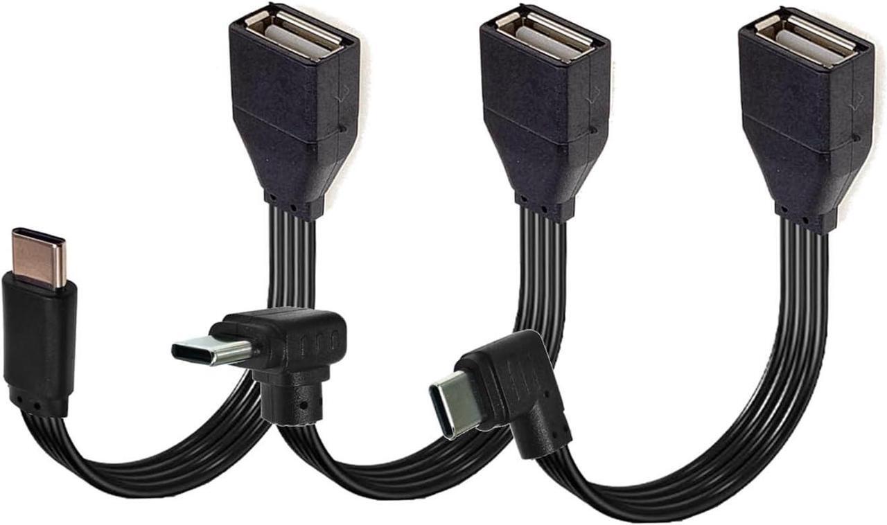 Alt view image 5 of 7 - 90 Degree USB C to USB 3.1 OTG Adapter (2 Pack) Right Angled USBC Type C Male to USB Female Adapter Data Transfer for Smartphone Tablet Laptop2.0 (OTGCMST-AFHP 10CM)