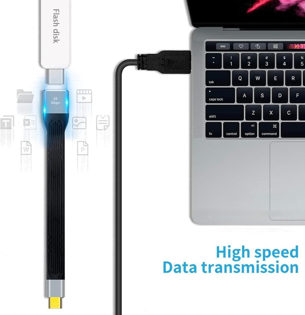 Alt view image 7 of 7 - USB C to USB Adapter USB C Female to USB C Male Adapter 10Gbps USB C Female to USB 3.0 Male Adapter OTG Bidirectional Cable USB C to USB C Adapter Charger Flexible Flat Short Cable for PC TV