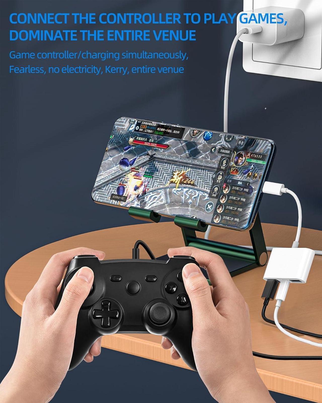 Alt view image 5 of 7 - USB-C to Dual USB A Adapter(3in1) Type-C Charge Cable Accessorie Thunderbolt Charging Port Converter Keyboard Mouse U Disk USB Card Reader OTG Dongle Compatible for Samsung LG Pixel MacBook Pro