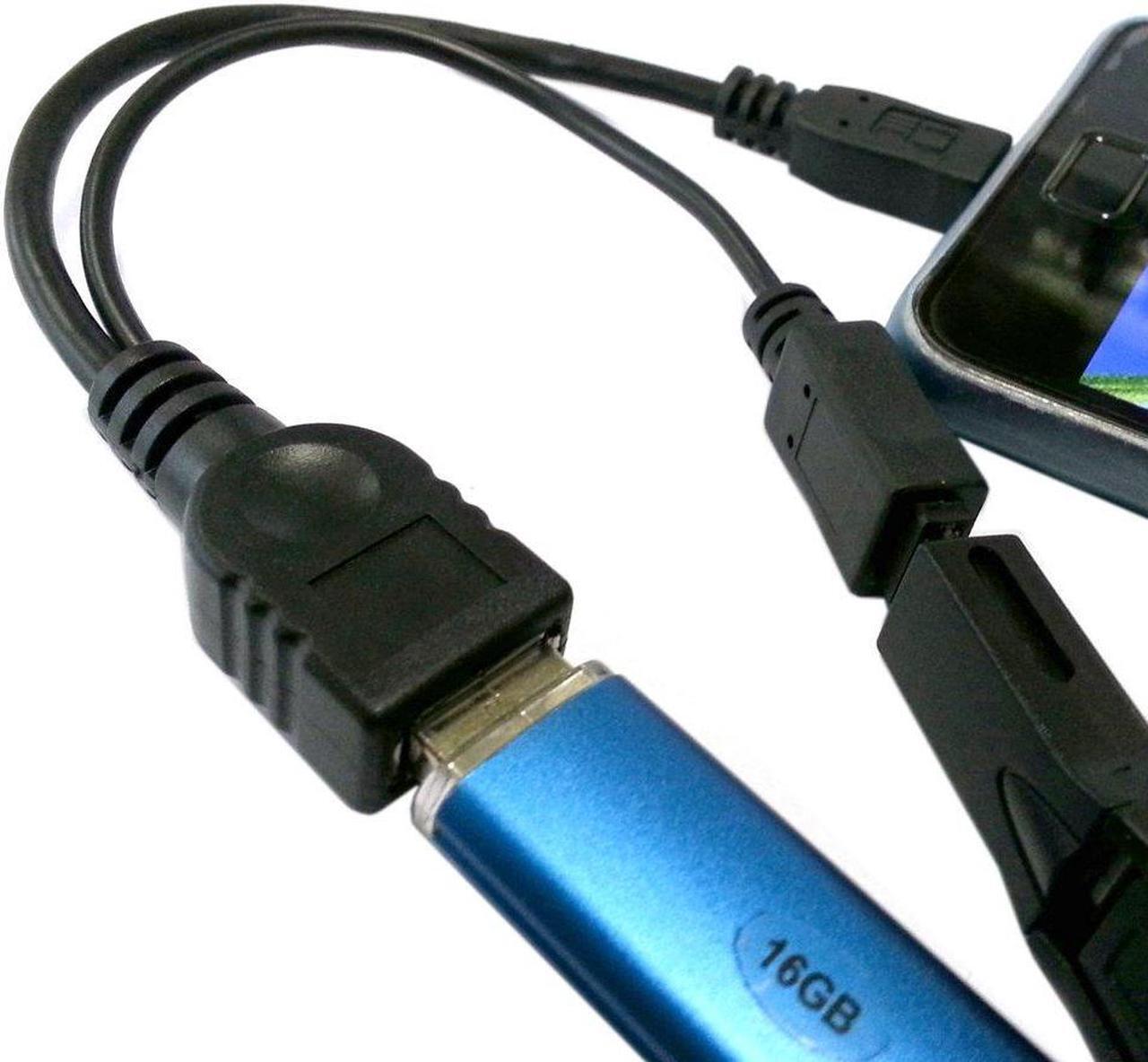 Alt view image 2 of 7 - USB 2.0 to Micro USB OTG Cable with Micro USB Power Supply Port