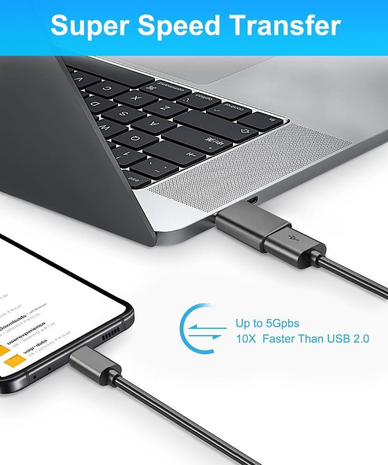 Alt view image 6 of 7 - USB C to USB Adapter 4Pack USBC Male to USB 3.0 Female MacBook Pro Air Adapter Type C Thunderbolt 3 OTG Converter for Flash Thumb Drive iPad Mac Apple iPhone 16 15 Samsung S24 Laptop Tablets