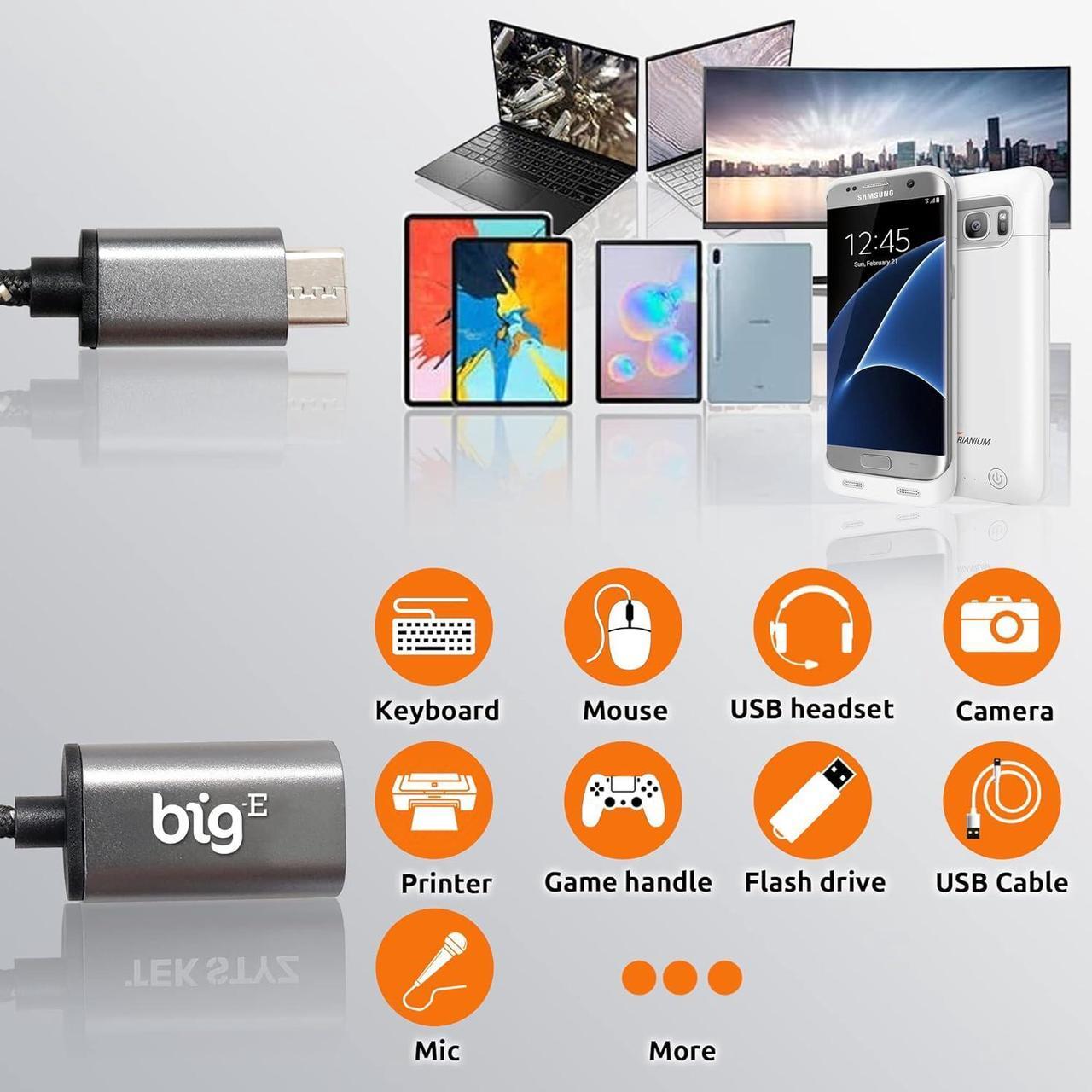 Alt view image 2 of 7 - USB C to USB 3.0 A Female (2 Pack) OTG Adapter Compatible with Your Samsung Galaxy Tab S7 S7+ S6 Lite S5e Plus for Full USB Braided Thunderbolt 3 On The Go Cable Connector(Gray)