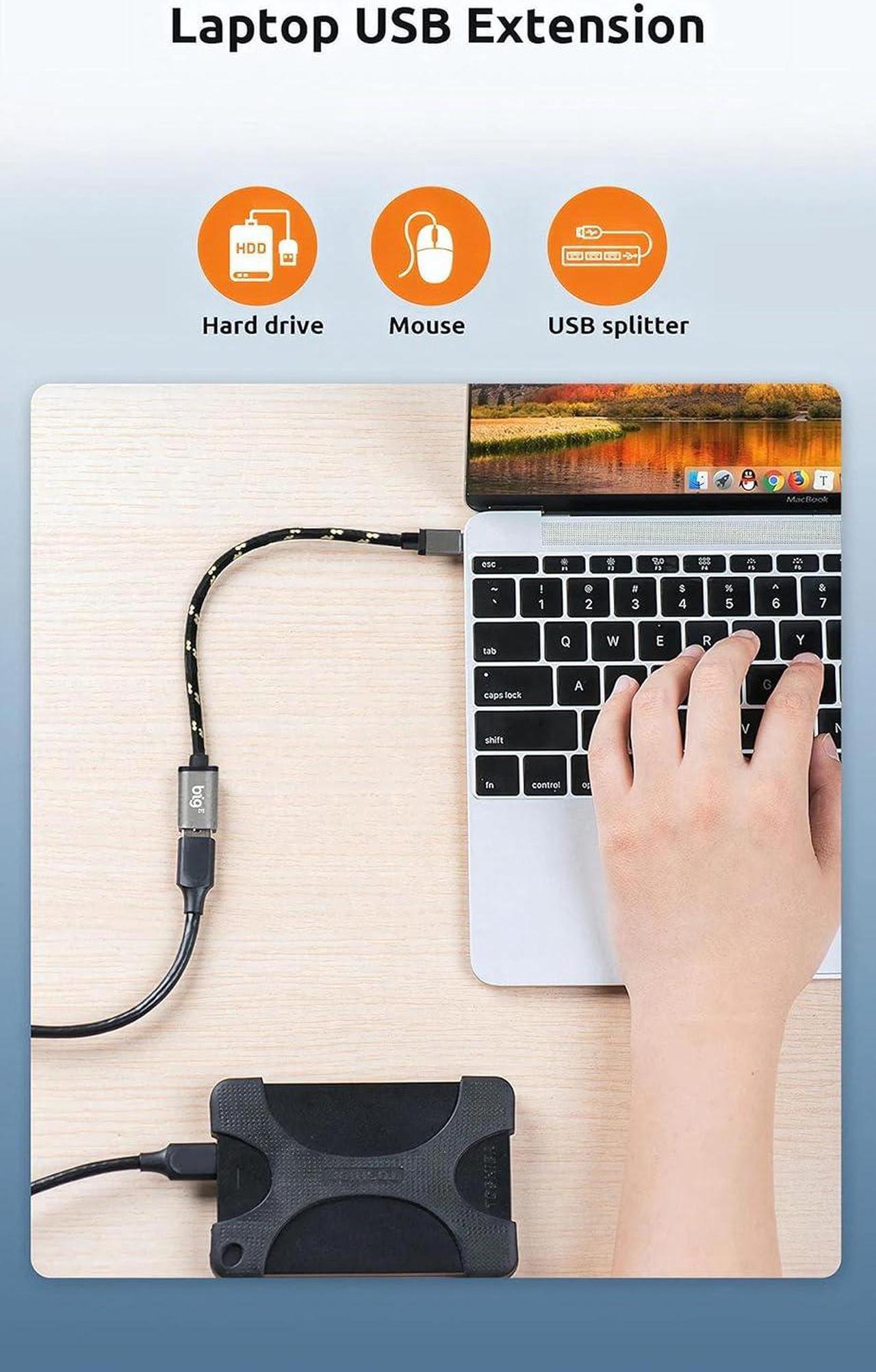 Alt view image 6 of 7 - USB C to USB 3.0 A Female (2 Pack) OTG Adapter Compatible with Your Samsung Galaxy Tab S7 S7+ S6 Lite S5e Plus for Full USB Braided Thunderbolt 3 On The Go Cable Connector(Gray)