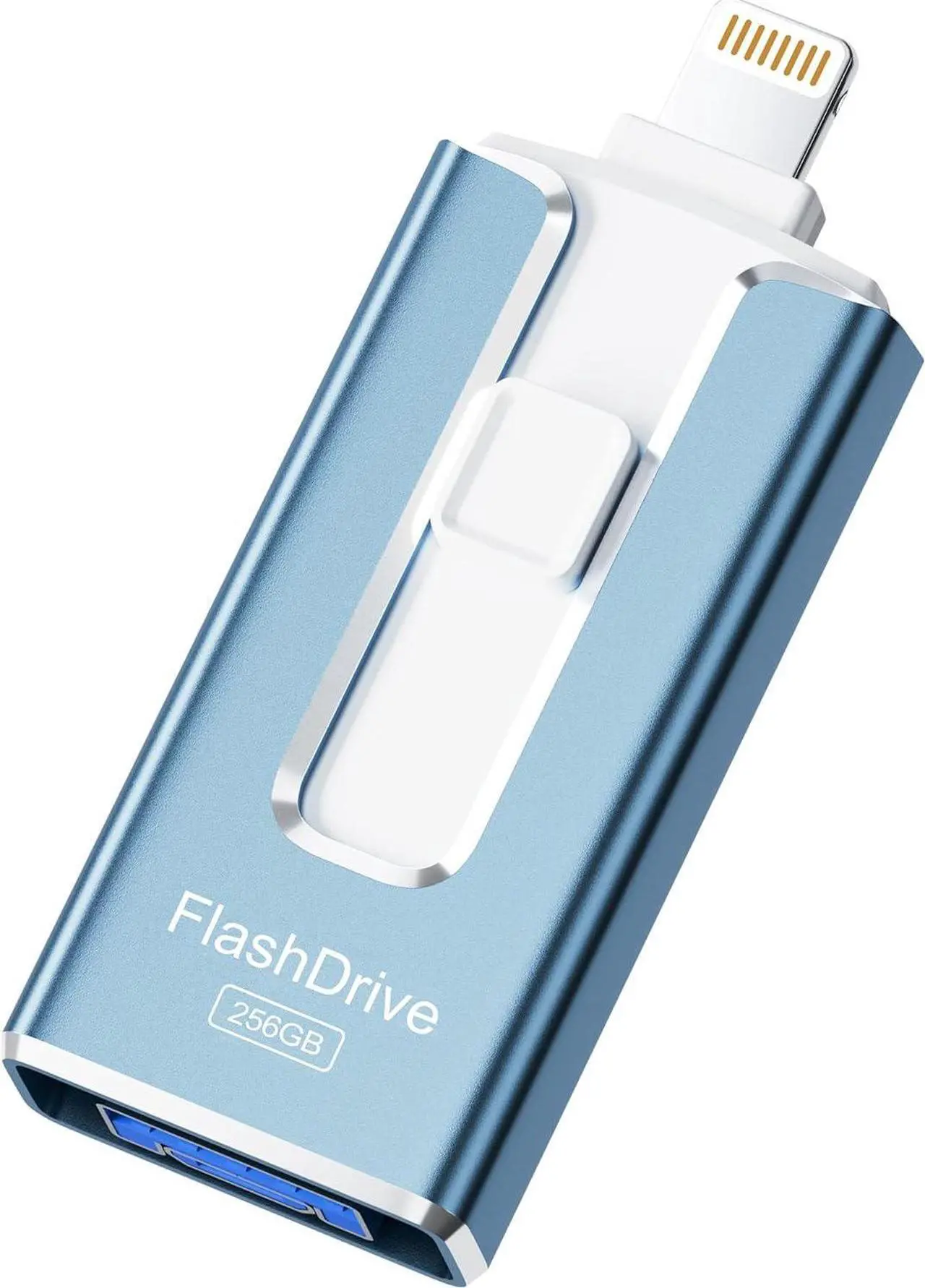 Main image of MFi Certified 256GB Flash Drive for iPhone iPad Photo Stick for External Memory Storage Easily Back Up and Save Photos Videos USB Memory Stick Thumb Drive for iPhone/iPad/Android/PC (Blue)