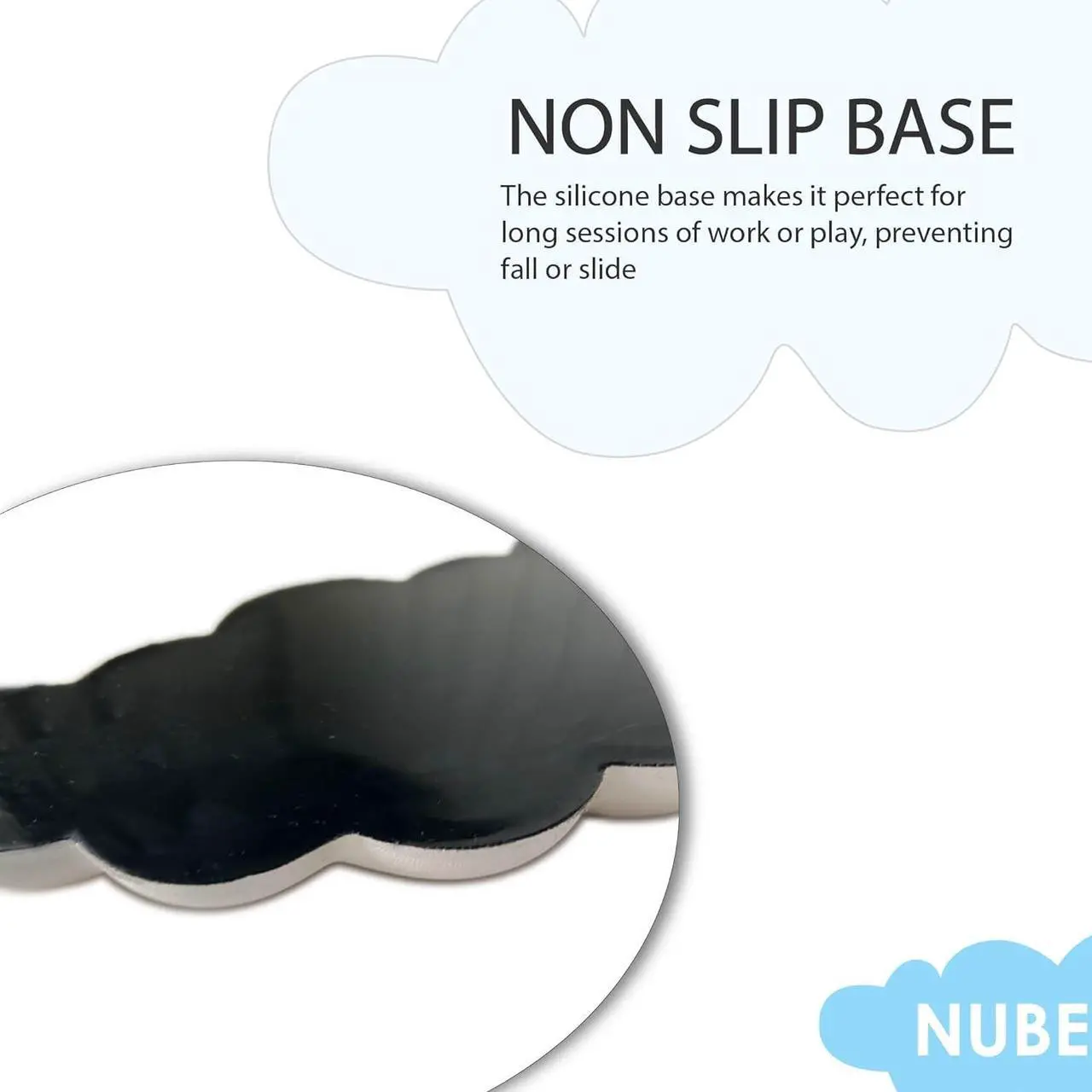 Alt view image 7 of 7 - NomadTrends Cloud Keyboard Wrist Rest - Wrist Support for Keyboard - Cloud Wrist Rest Keyboard - Keyboard Rest - Cute Keyboard Wrist Rest - Arm Support - Leather Memory Foam - White