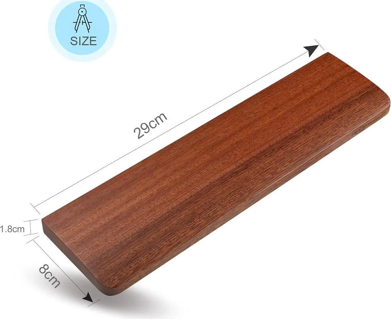 Alt view image 6 of 6 - Keyboard Wooden Wrist Rest Black Walnut Solid Wood Non-Slip Ergonomic Palm Rest for Compact 60% Keyboard Durable and Easy to Clean