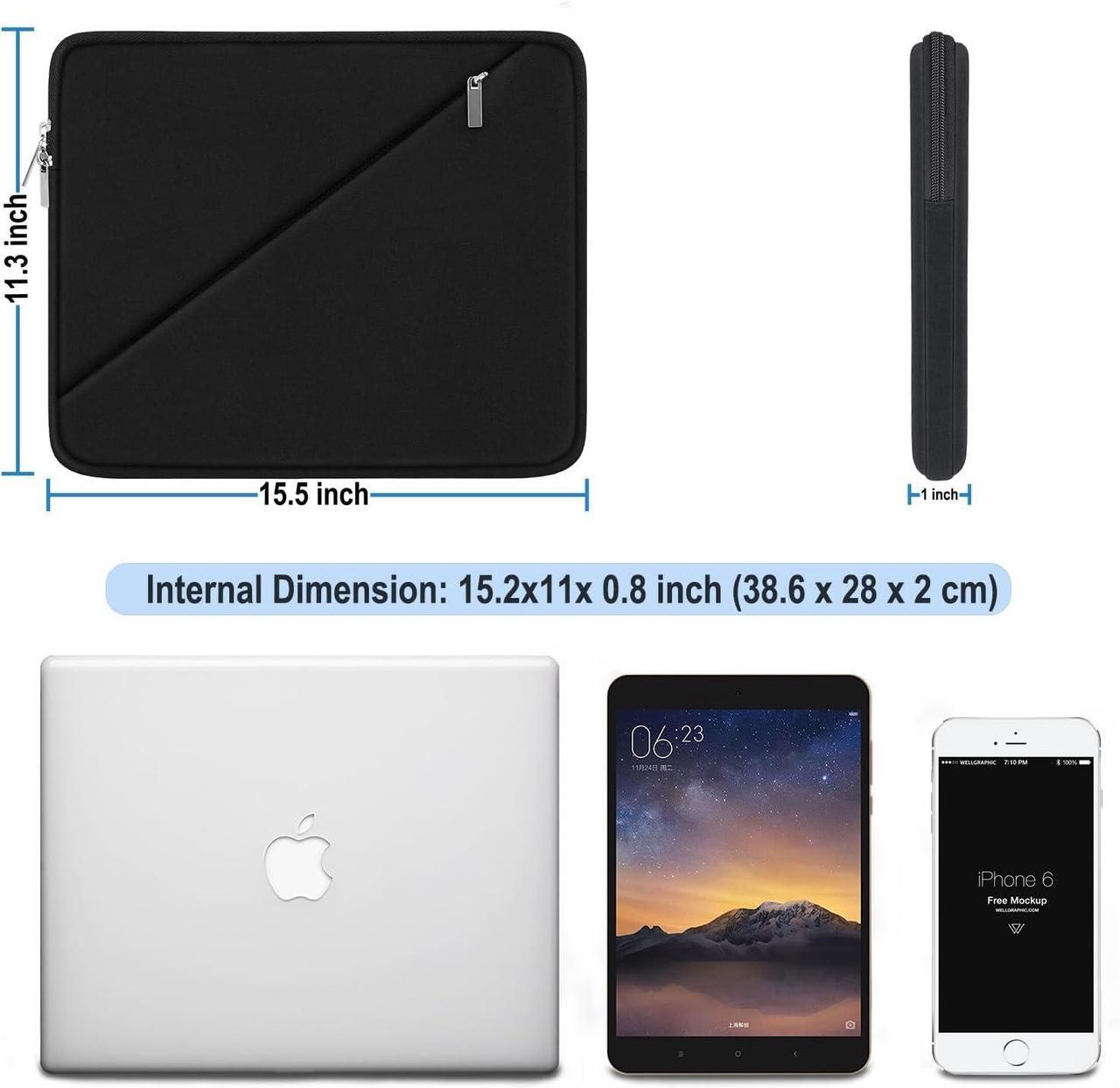 Alt view image 4 of 7 - Laptop Sleeve Case 15.6 inch Traveling Carrying Computer Sleeve Bag with Zippered Pocket Shockproof Protective Laptop Cover Compatible for  Notebook HP     Black