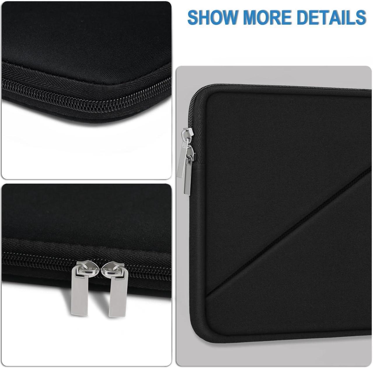 Alt view image 5 of 7 - Laptop Sleeve Case 15.6 inch Traveling Carrying Computer Sleeve Bag with Zippered Pocket Shockproof Protective Laptop Cover Compatible for  Notebook HP     Black