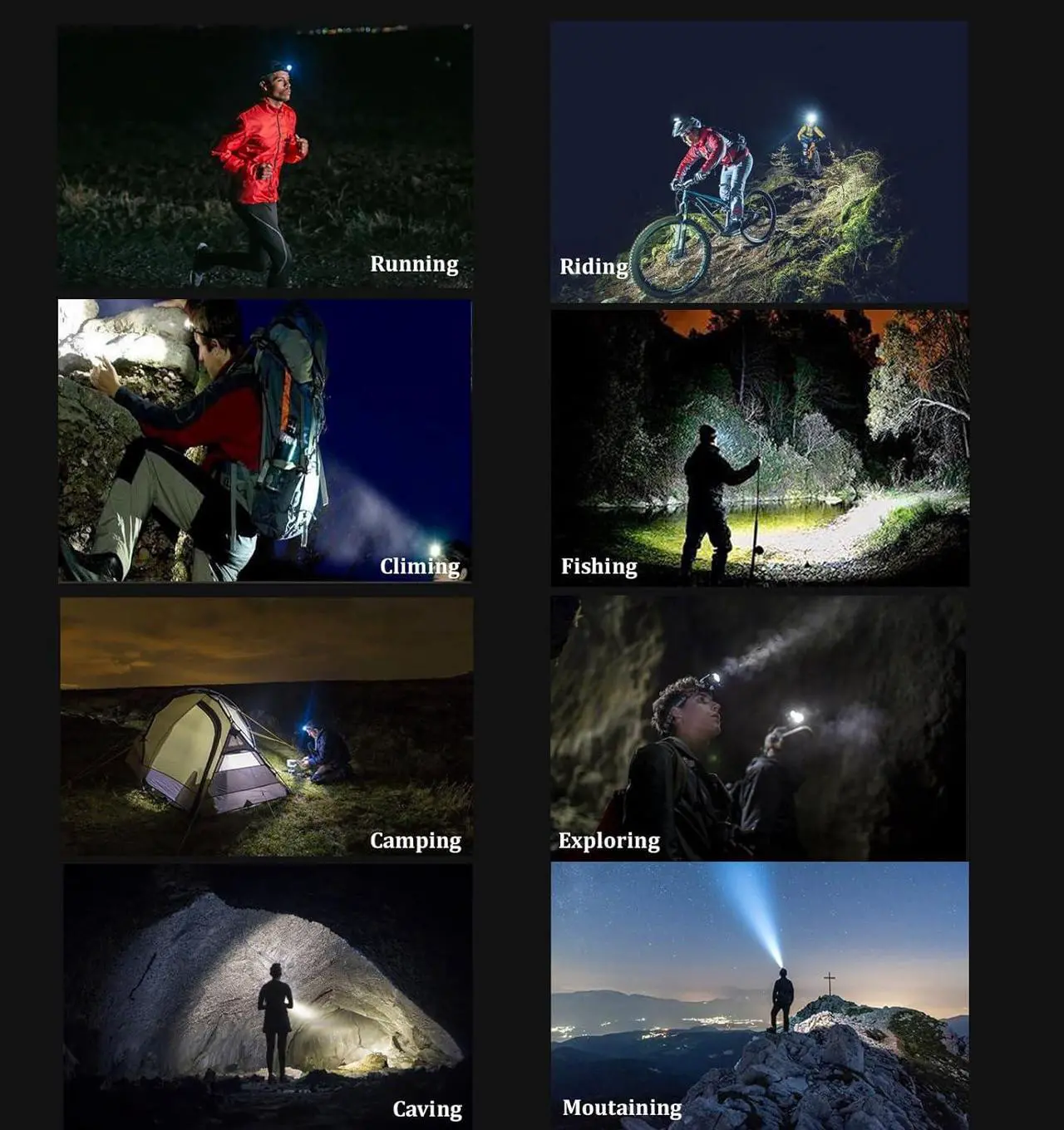 Alt view image 6 of 6 - Led Rechargeable Headlamps for Adults Rechargeable Led Headlamp Running Head Lights for Forehead Camping Headlamps for Adults Head Lamps Led Rechargeable Super Bright Hunting Headlamp Rechargeable