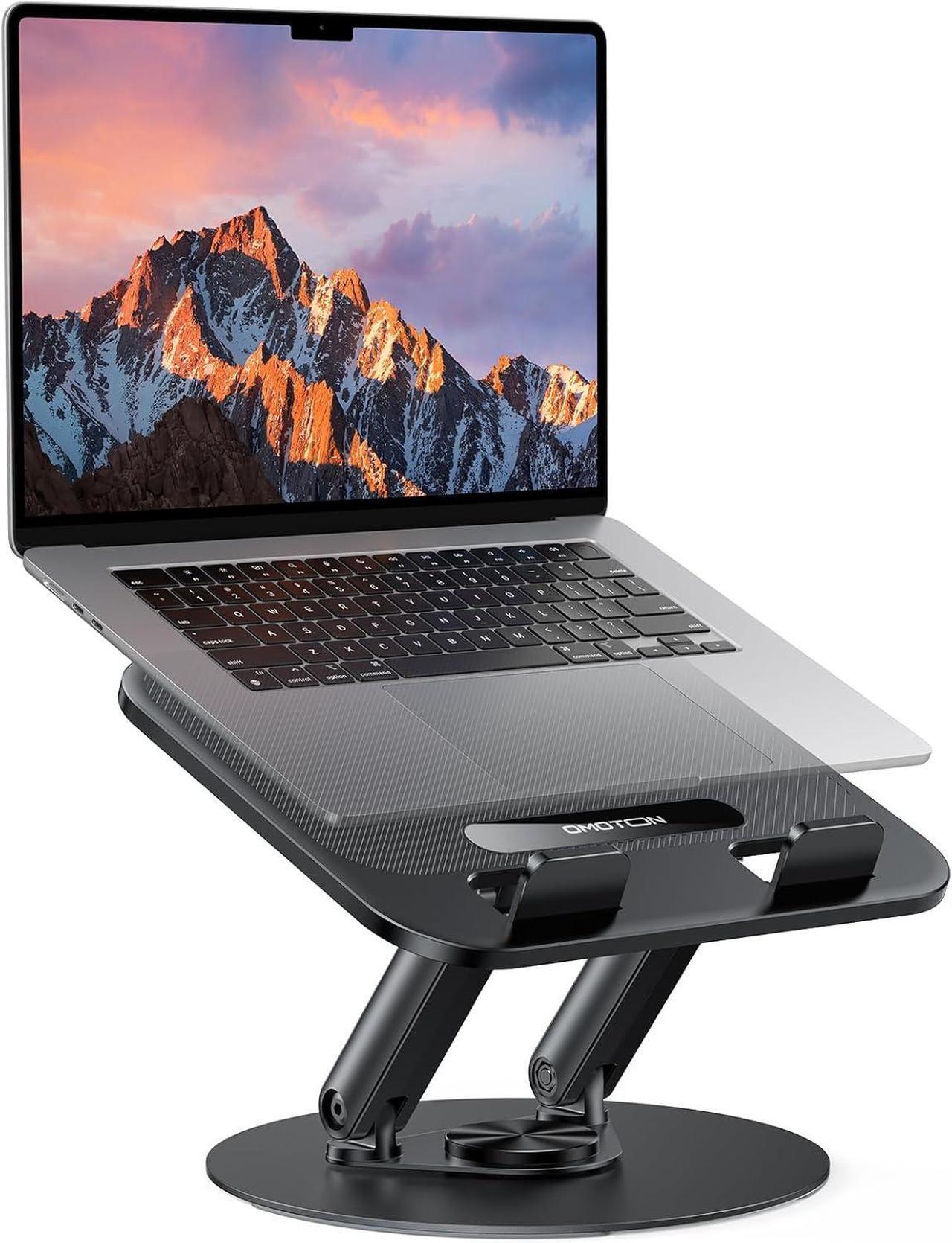 Main image of Laptop Stand for Desk with 360 Rotating Base Ergonomic Laptop Riser for Collaborative Work Easy Storage Fits MacBook/All Laptops up to 15 inches Black
