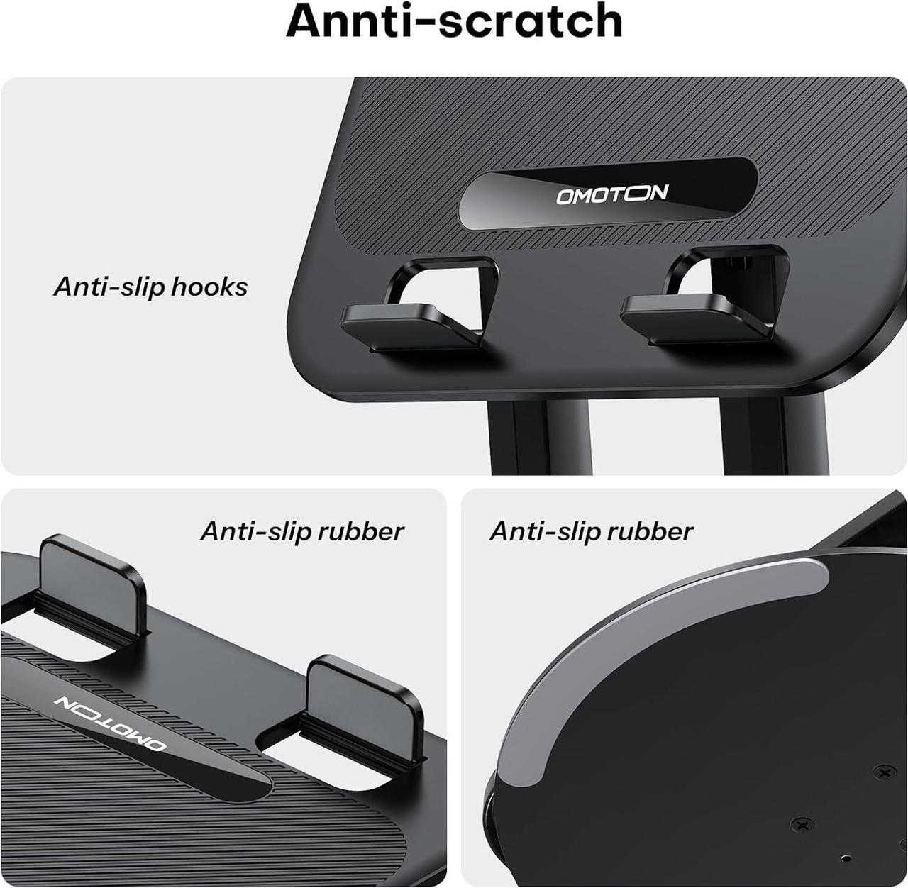 Alt view image 7 of 7 - Laptop Stand for Desk with 360 Rotating Base Ergonomic Laptop Riser for Collaborative Work Easy Storage Fits MacBook/All Laptops up to 15 inches Black