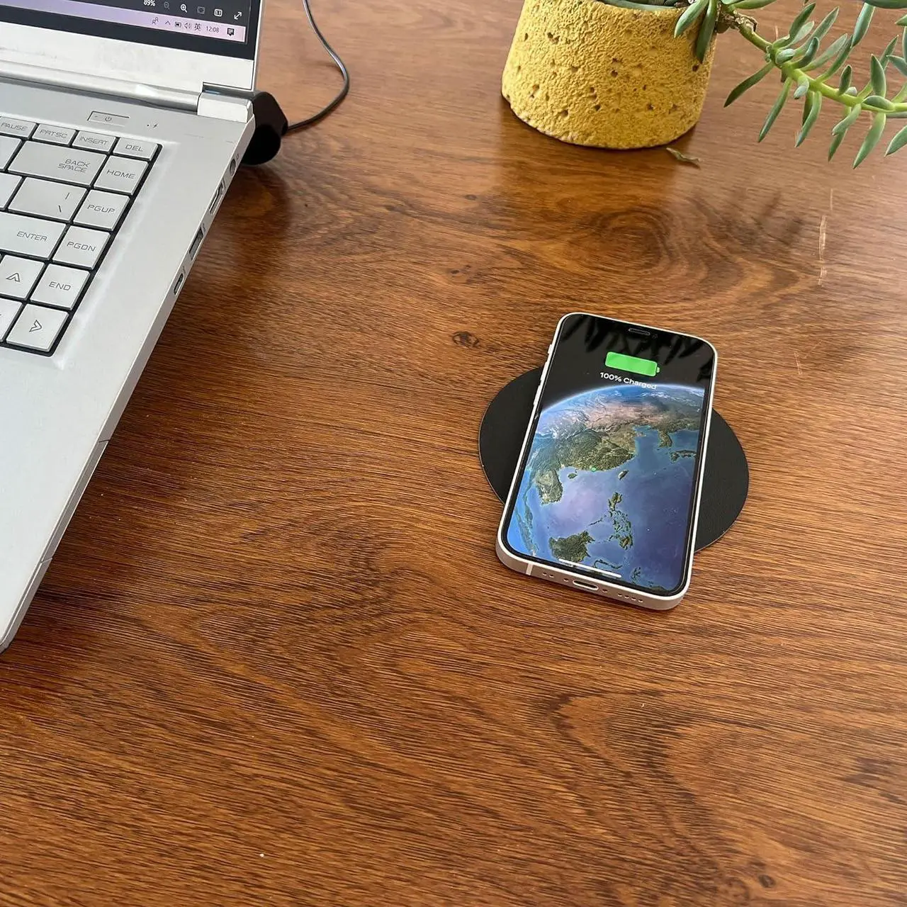 Alt view image 3 of 4 - 40MM Magnetic Invisible Wireless Charger Under Desk 15W Furniture Wireless Charging Pad for Magsafe iPhone 15/14 (with PD Adapter) (Magsafe Desk Sticker Coil Included)