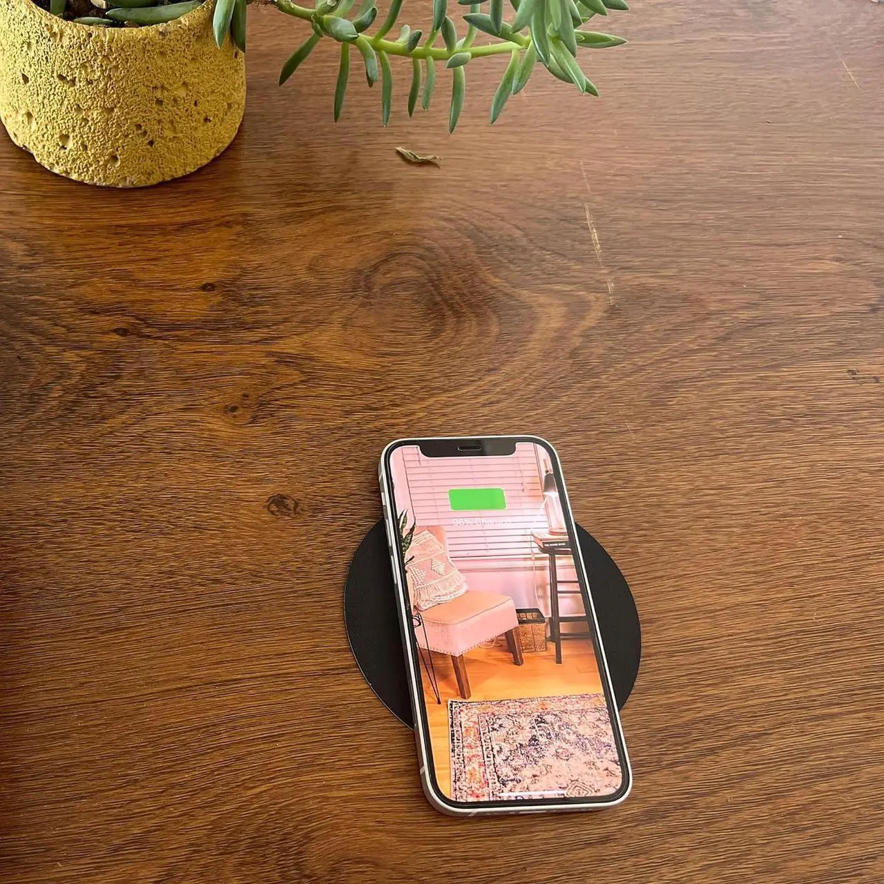 Alt view image 4 of 4 - 40MM Magnetic Invisible Wireless Charger Under Desk 15W Furniture Wireless Charging Pad for Magsafe iPhone 15/14 (with PD Adapter) (Magsafe Desk Sticker Coil Included)