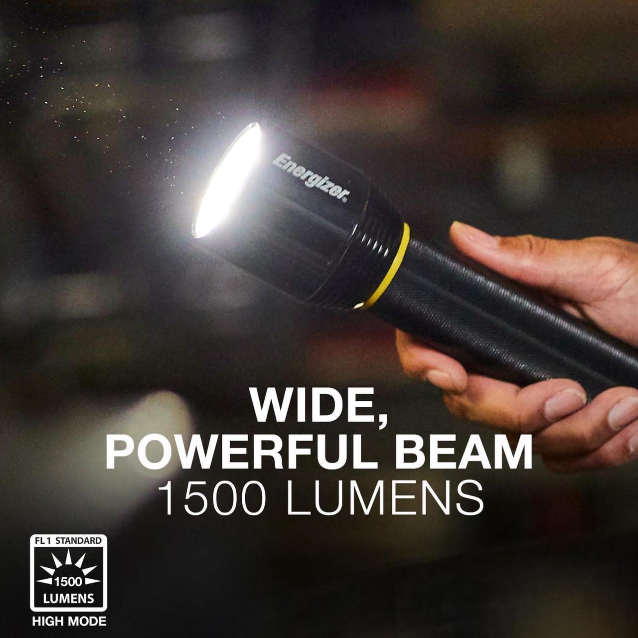 Alt view image 3 of 7 - ENERGIZER LED Flashlight Vision PRO Ultra Bright 1000+ Lumens IPX4 Water Resistant Aircraft-Grade Aluminum LED Light Rugged Metal Flash Light for Outdoors Emergency Power Outage Black