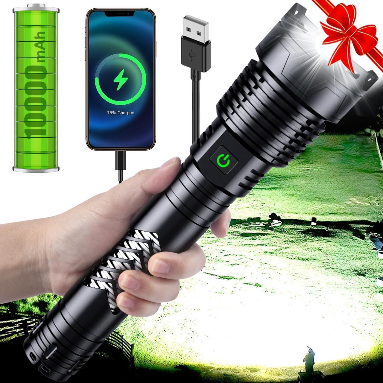 Main image of Super Bright LED Flashlight 3600000 High Lumen Rechargeable Flashlights with Long Handle 10000mAh Battery Zoomable 5 Modes for Outdoor Camping Emergencies