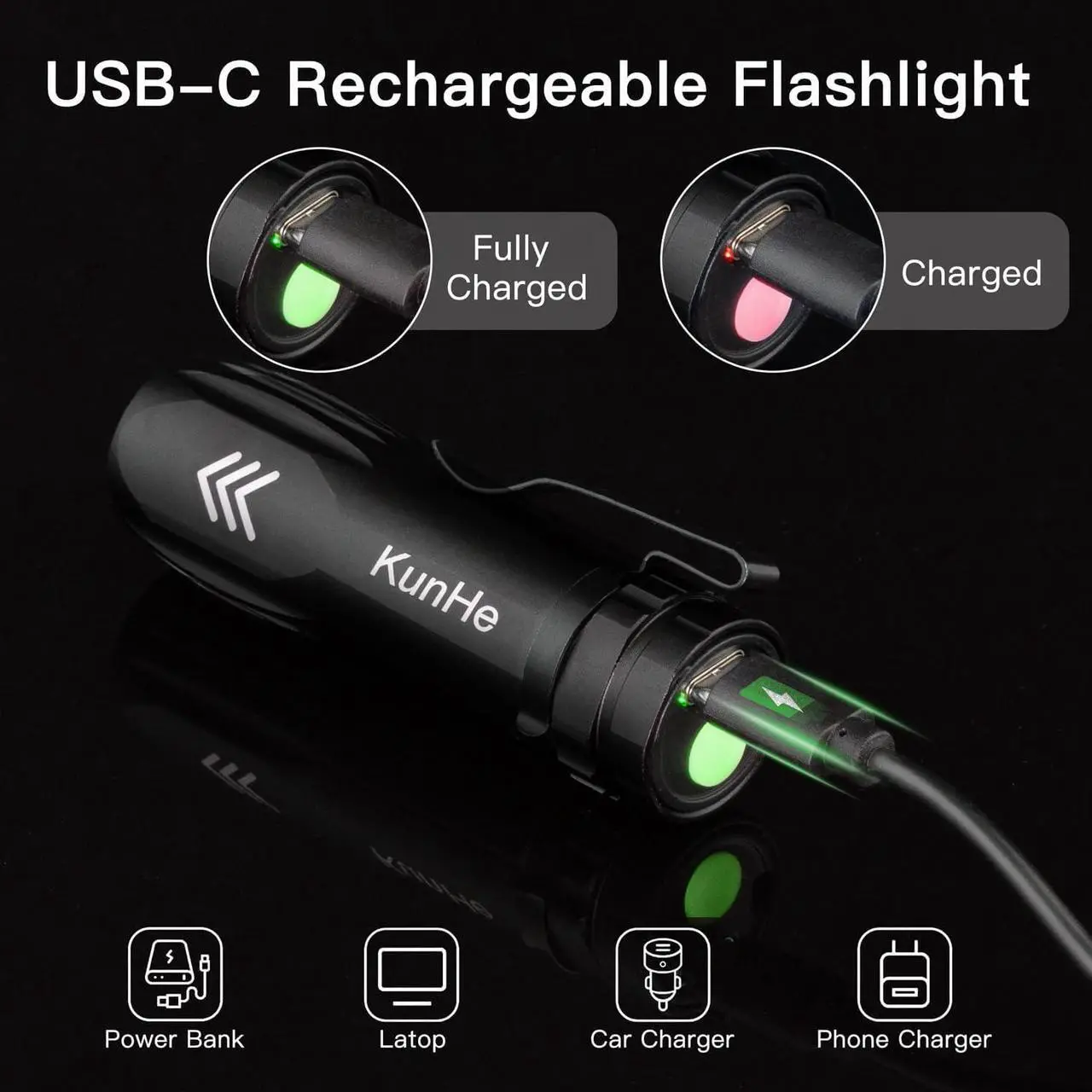 Alt view image 6 of 7 - Small Rechargeable Flashlights Mini LED Pocket Flashlight Battery Operated Bulk Flash Light Clip for Home EDC Stocking Stuffers for Men Adults 5 Pack