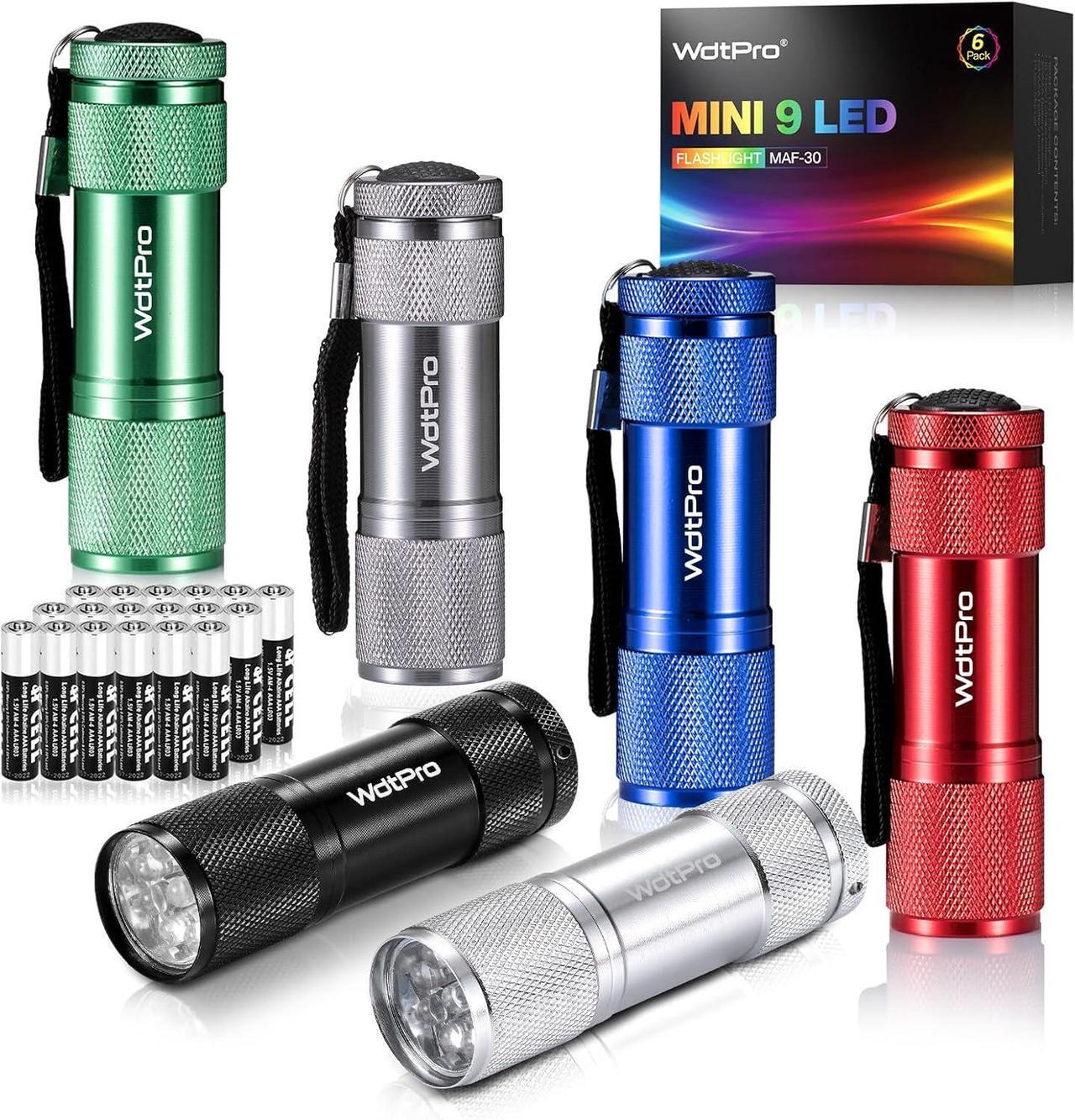 Main image of LED Mini Flashlights Super Bright Flashlight with Lanyard Assorted Colors - Best Tac Torch Light for Kids Night Reading Power Outages Camping(6 Pack)